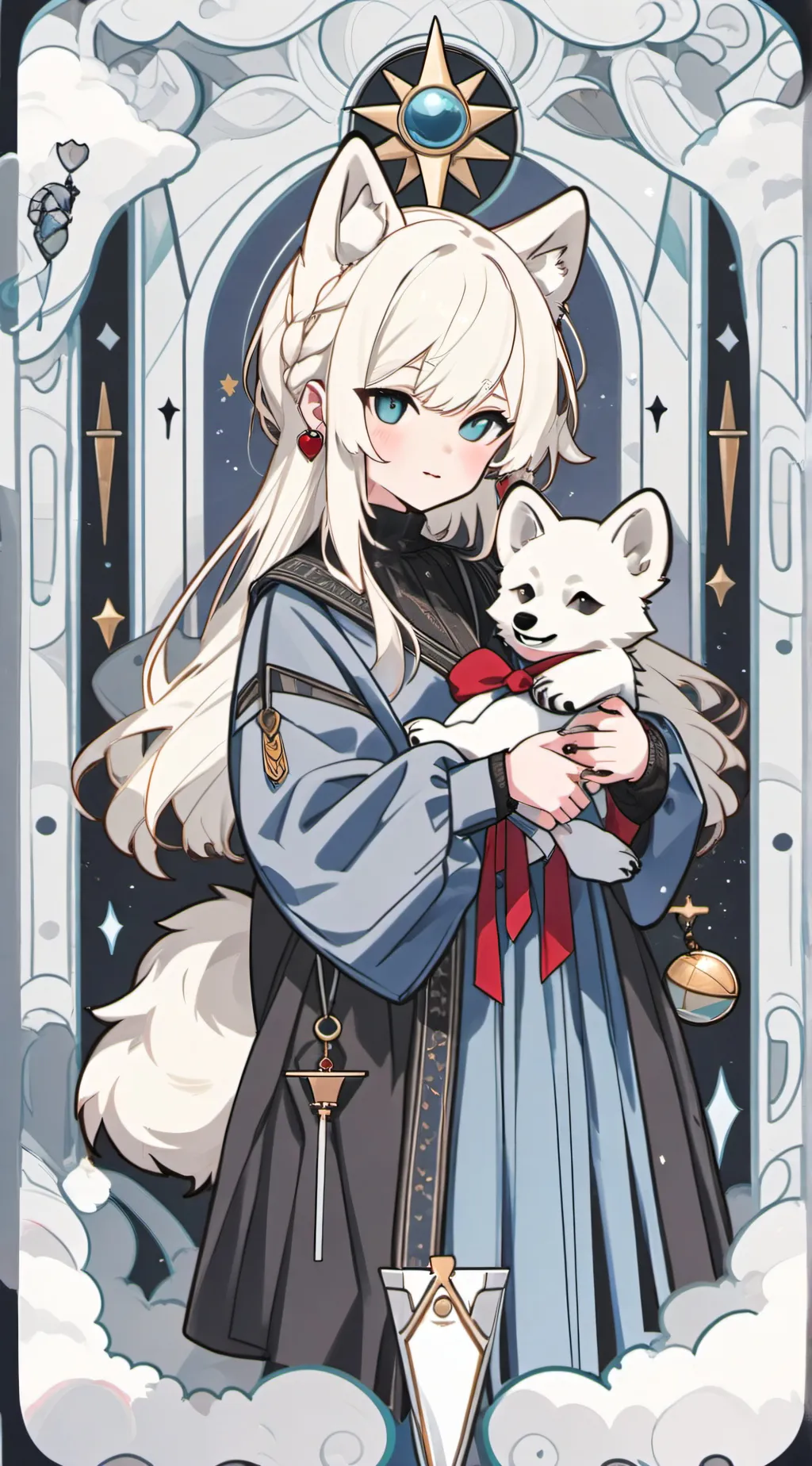 ai character: Silver background