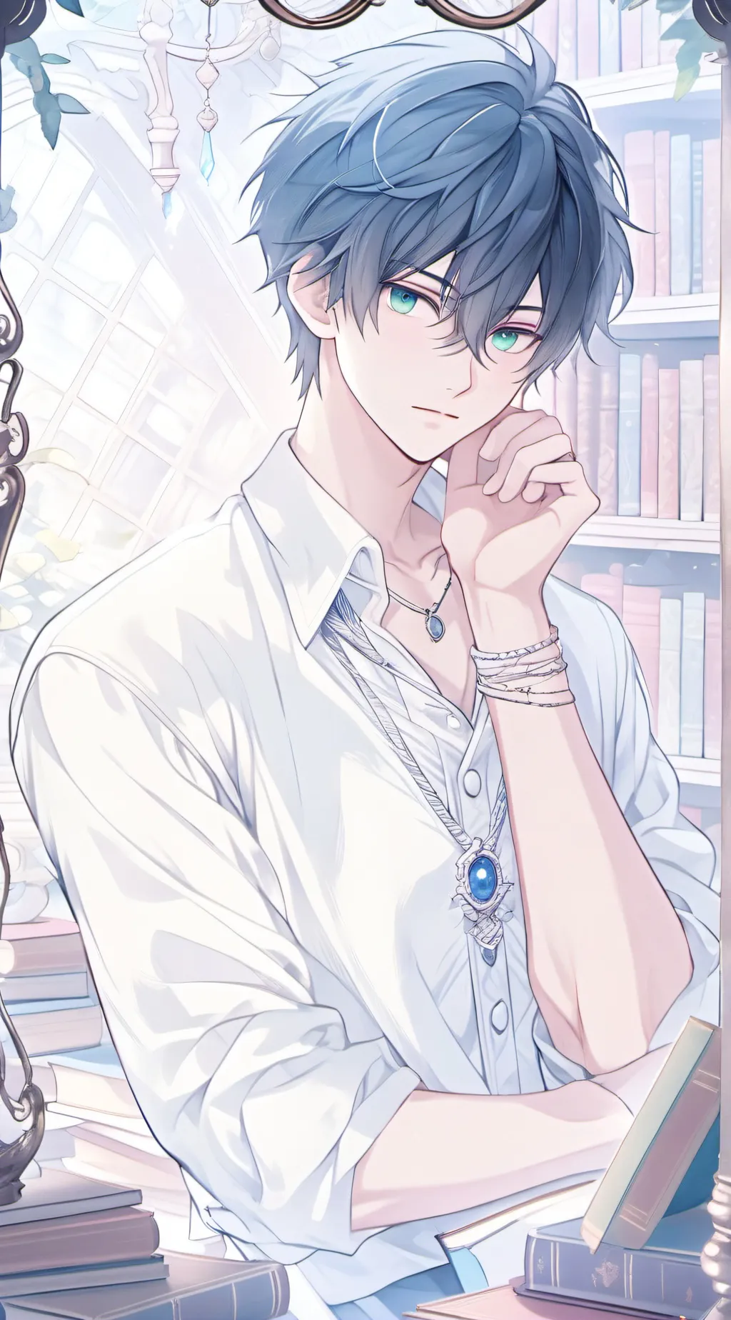 ai character: ꧁☬𝑵𝑶𝑨𝑯☬꧂ background