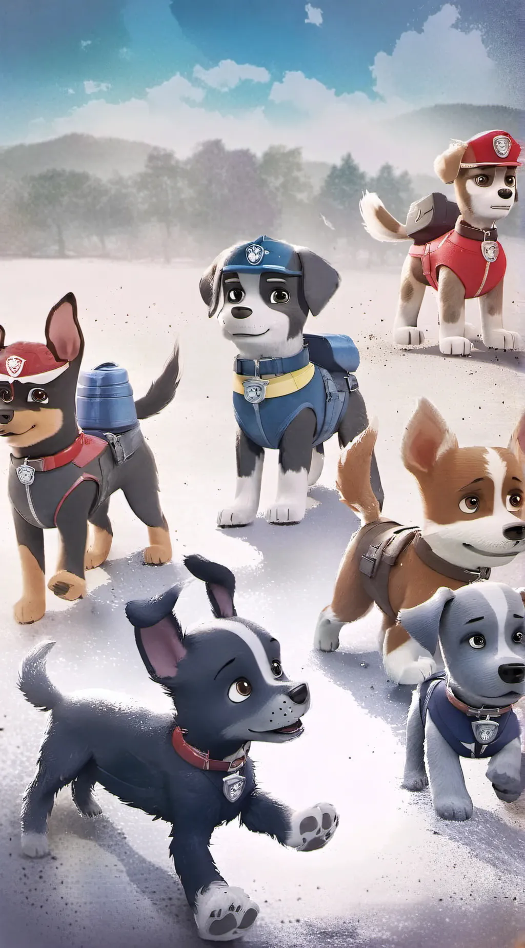 ai character: paw patrol animal  background