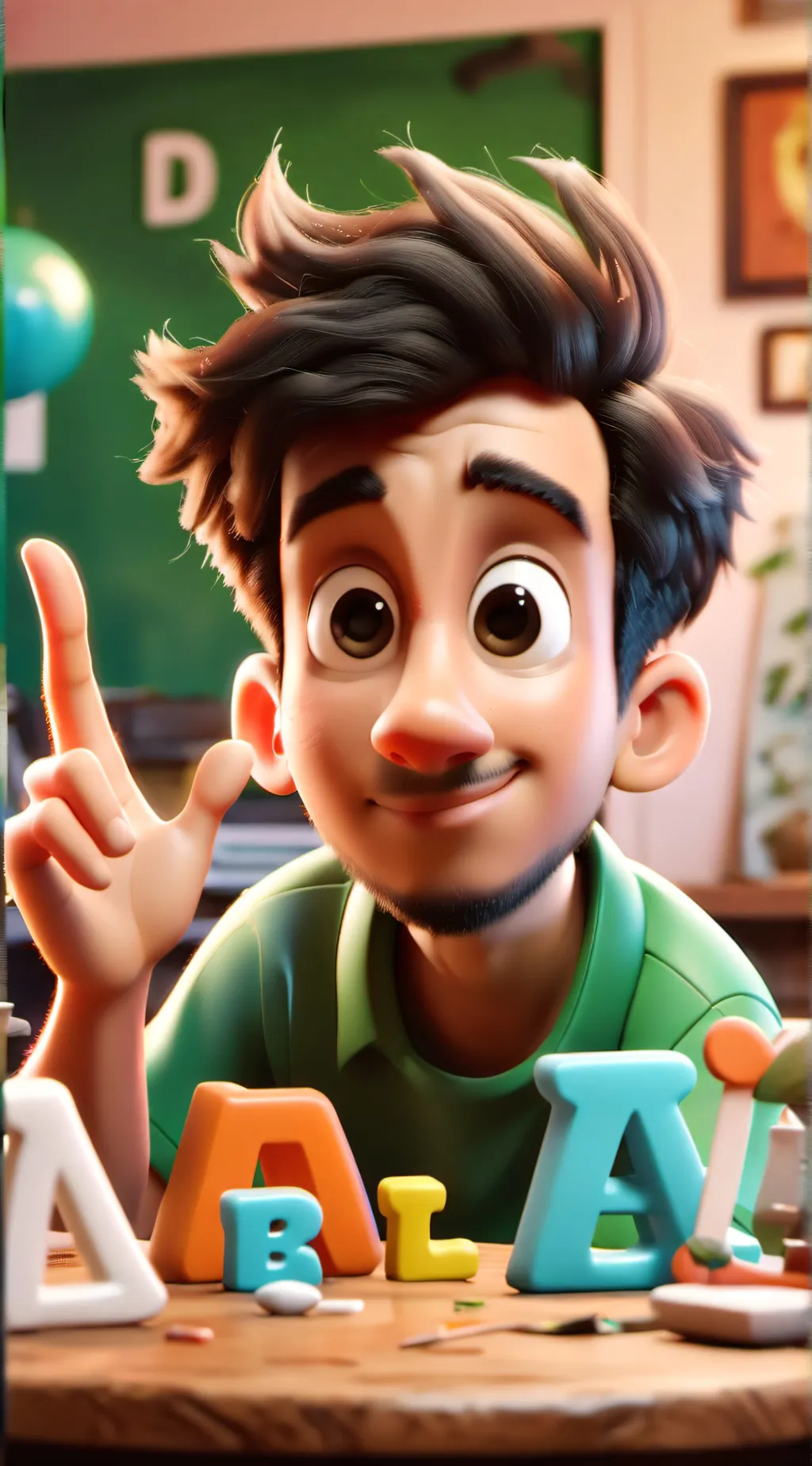 ai character: ABC background