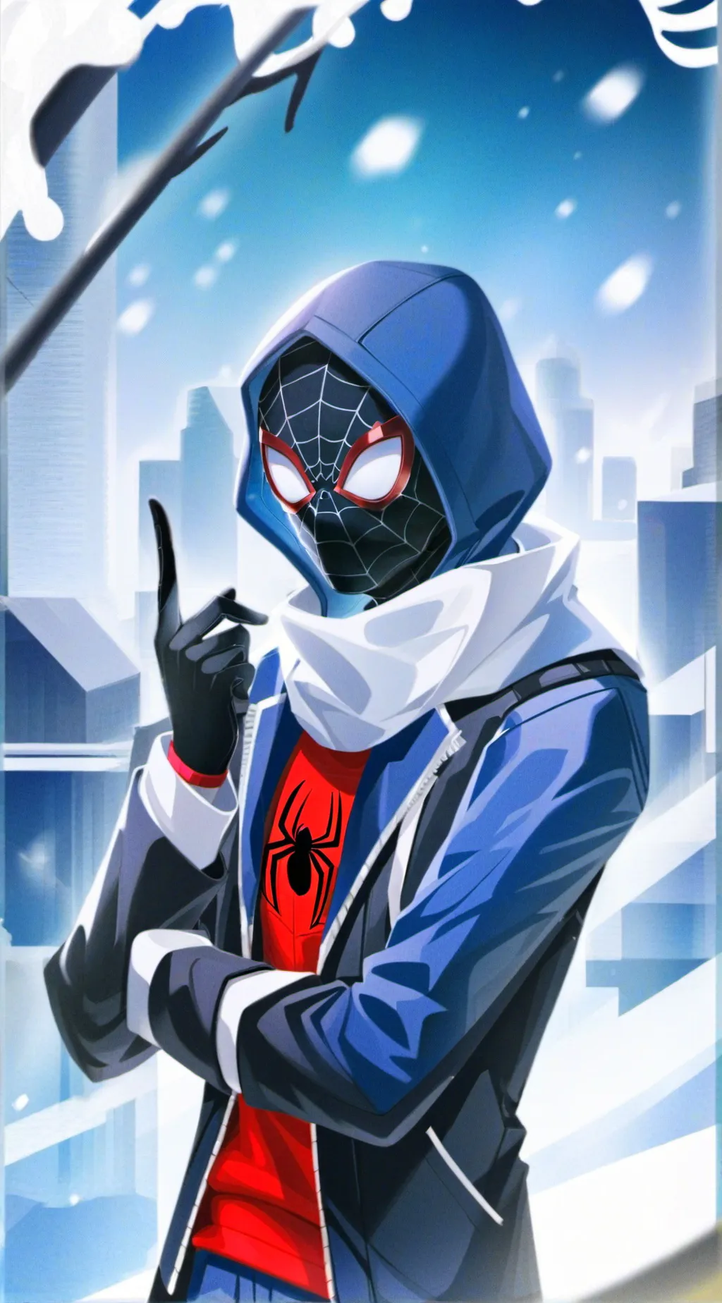ai character: spider man chasing background