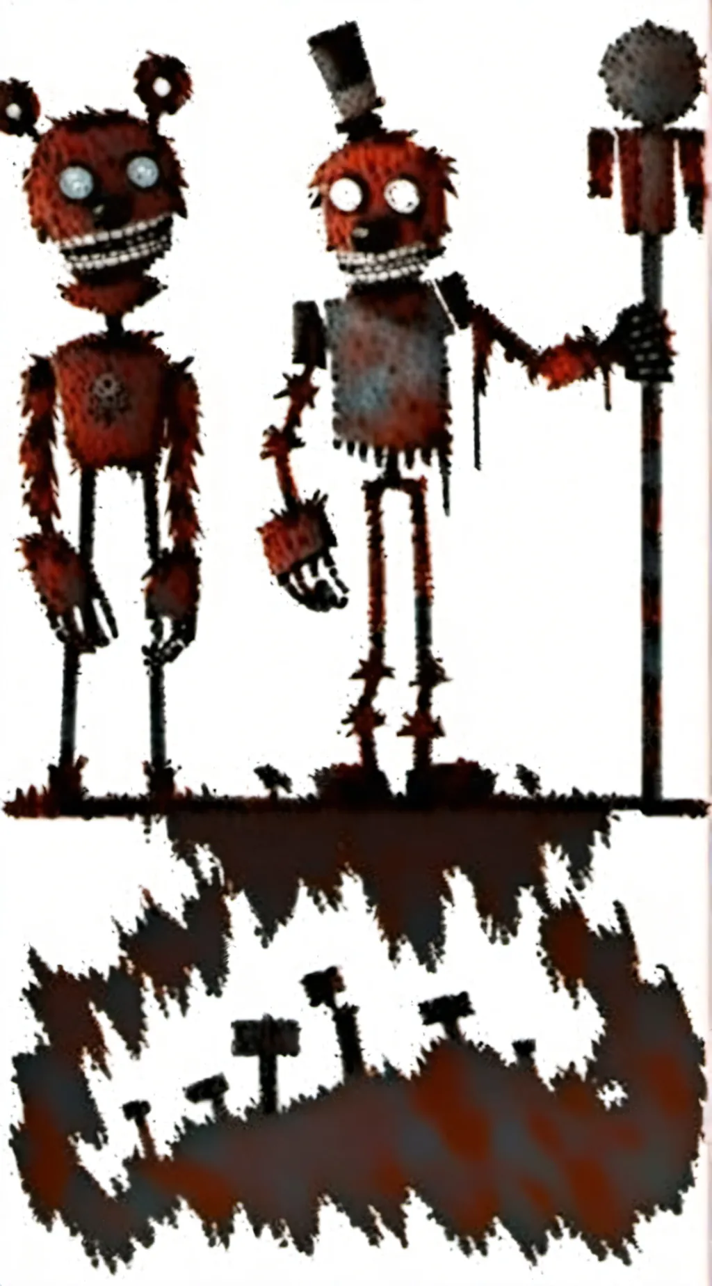 ai character: Nightmare foxy background