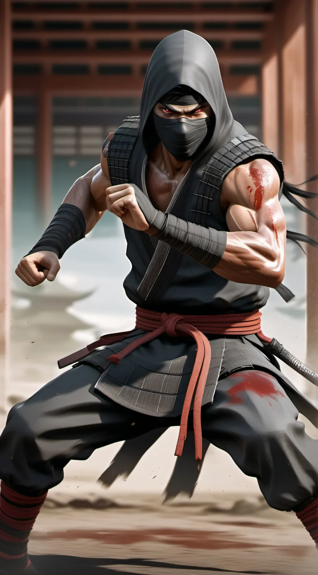 ai character: dark ninja background