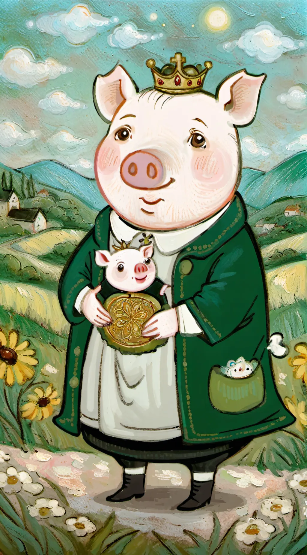 ai character: mommy pig  background