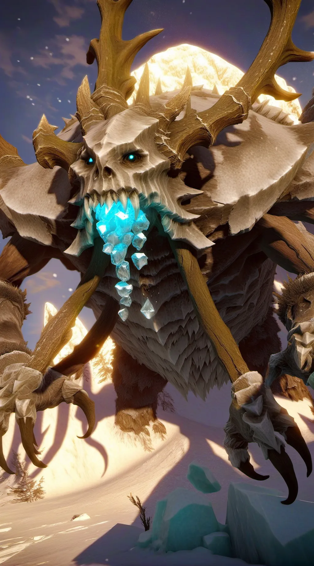 ai character: Snow abominable background