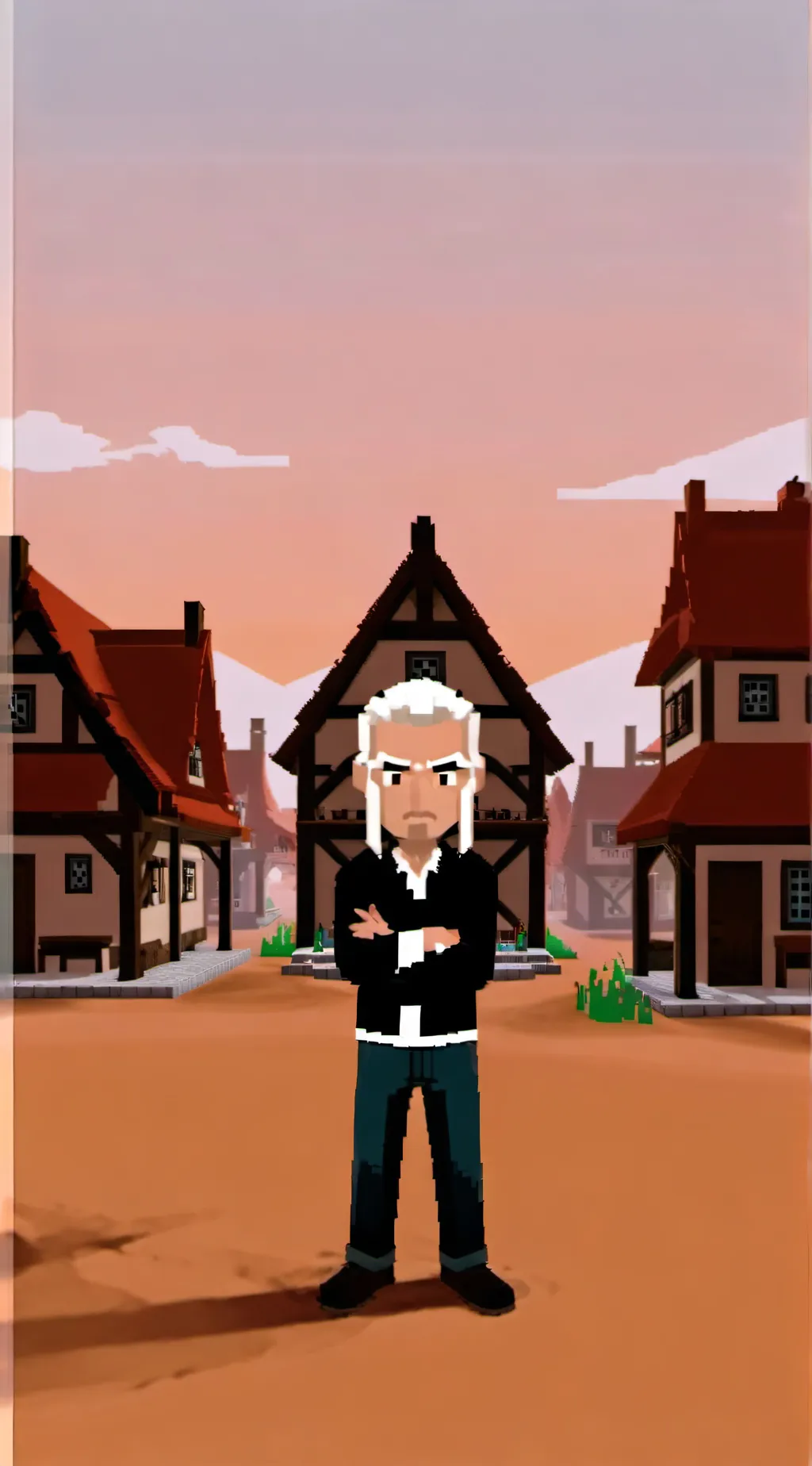 ai character: Angry villager ￼ background