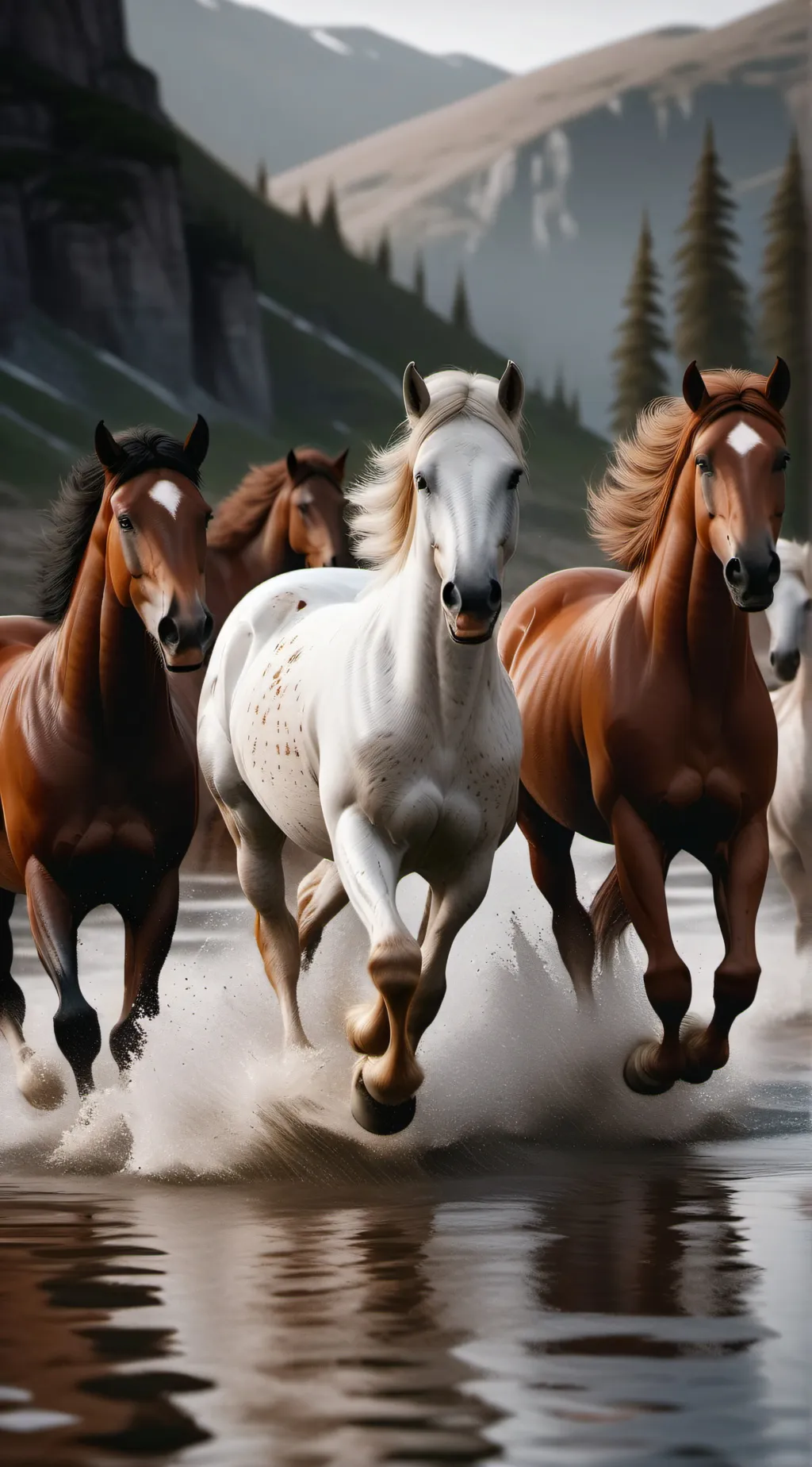 ai character: Wild horses background