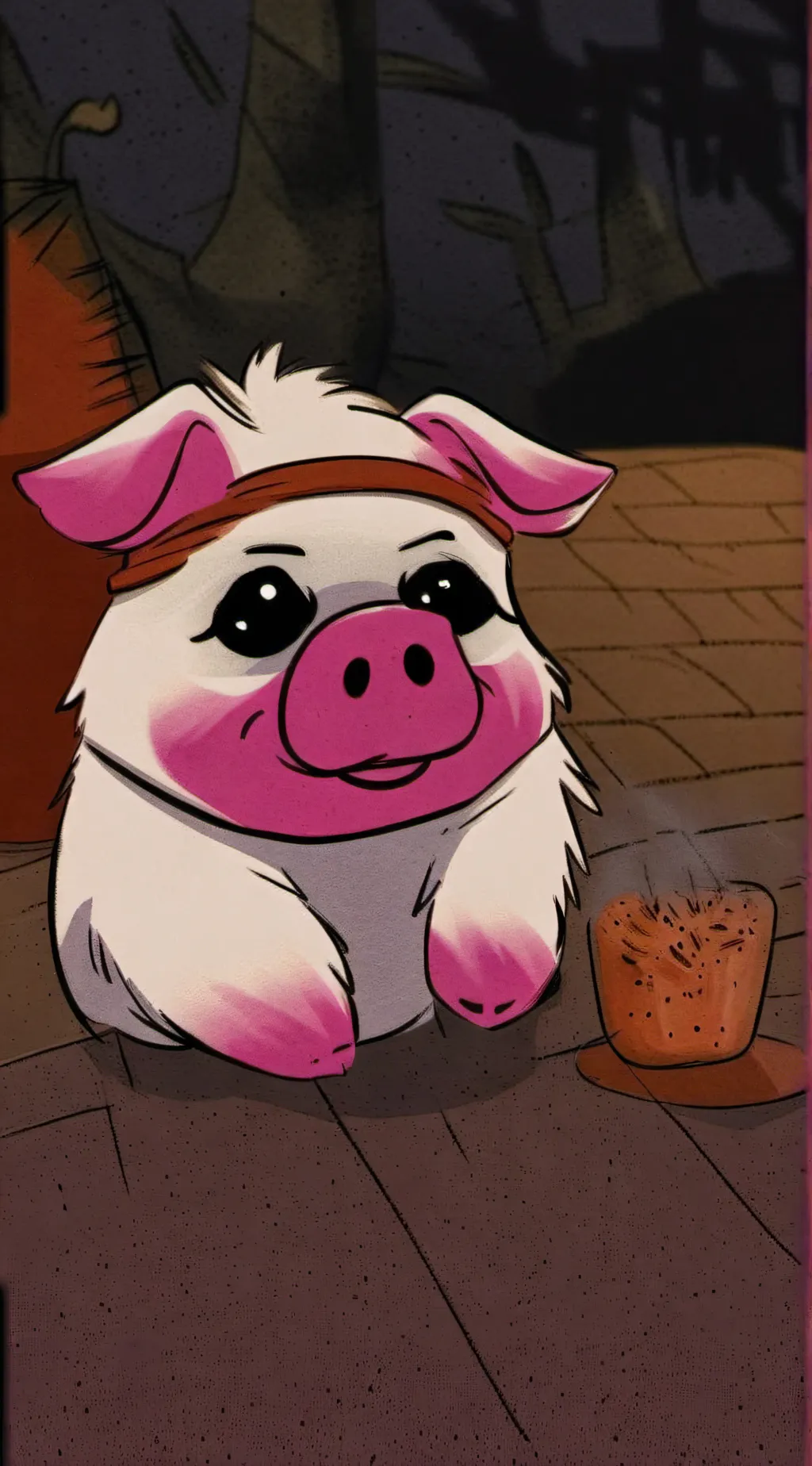 ai character: fat nuggets  background