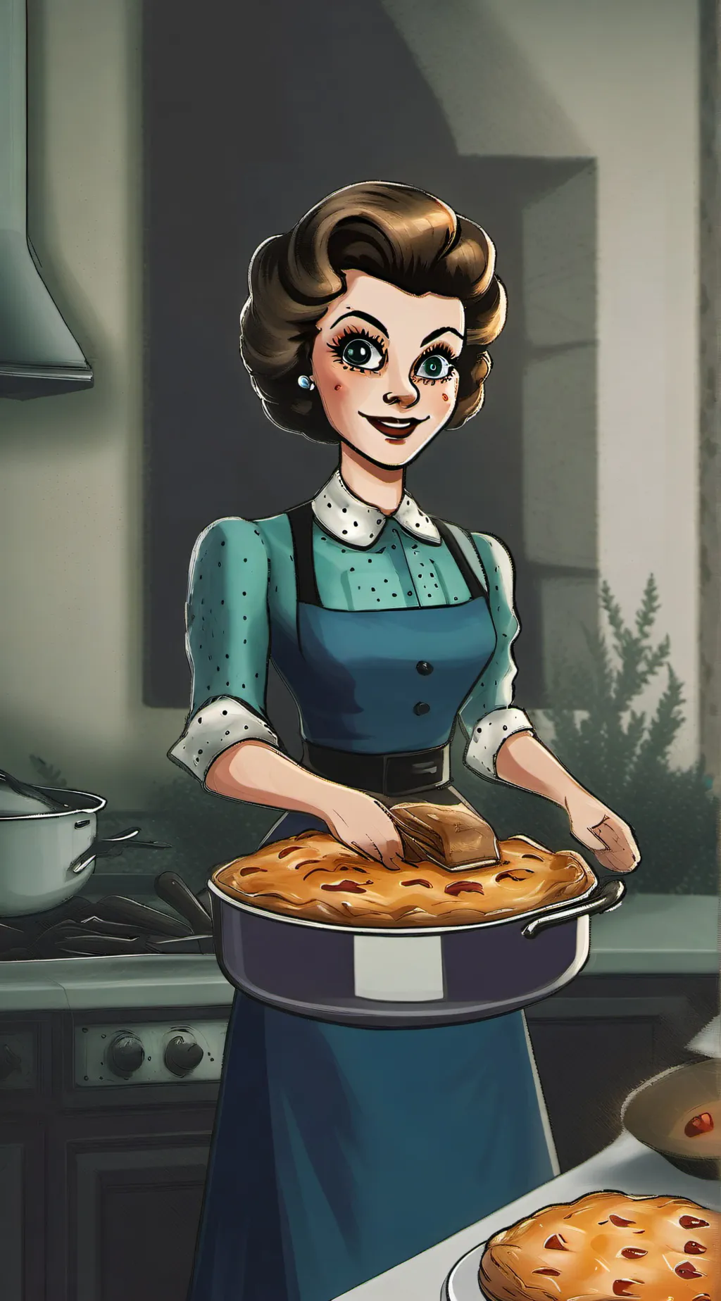 ai character: Betty 'Baked' O'Ma background