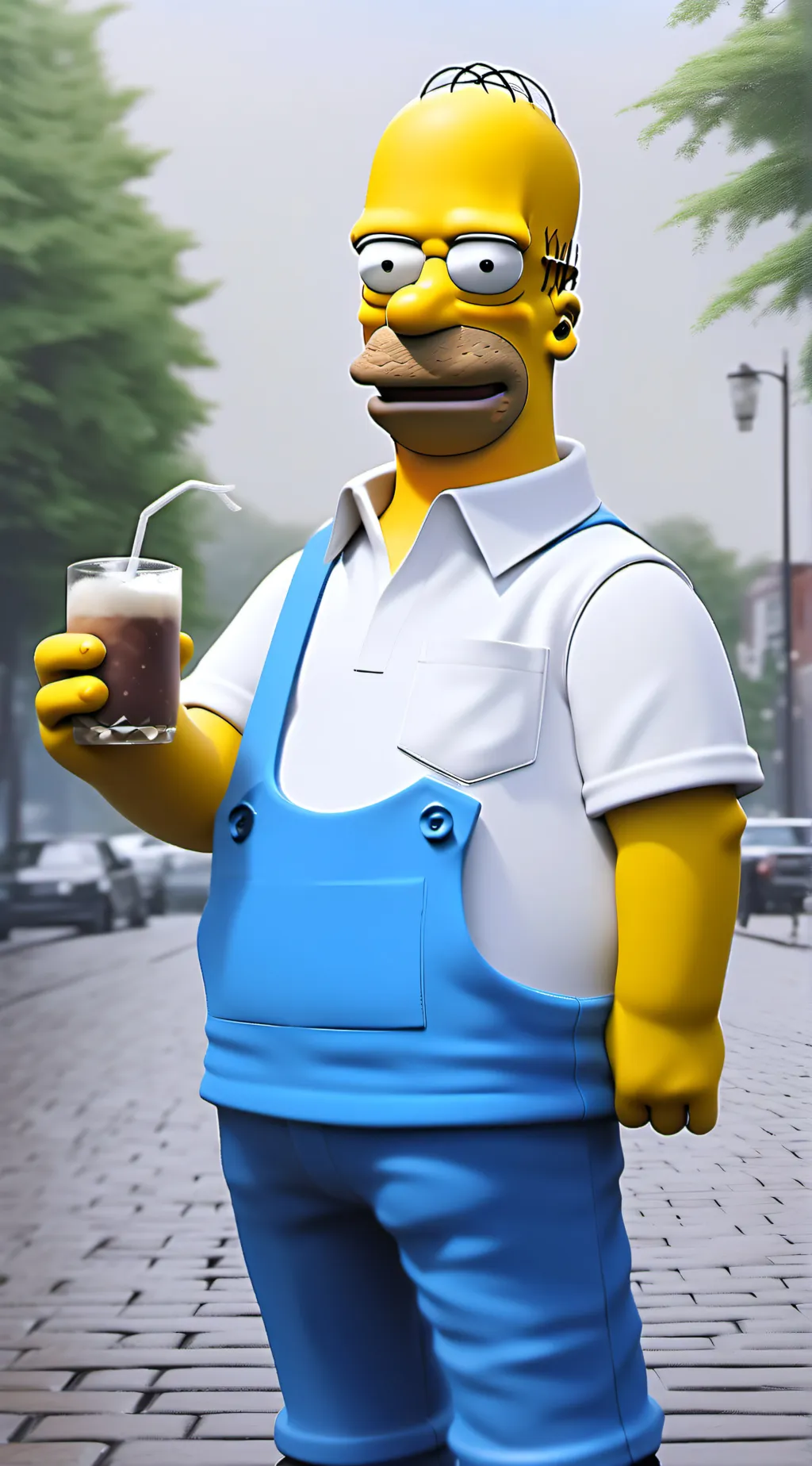 ai character: homer simpson background