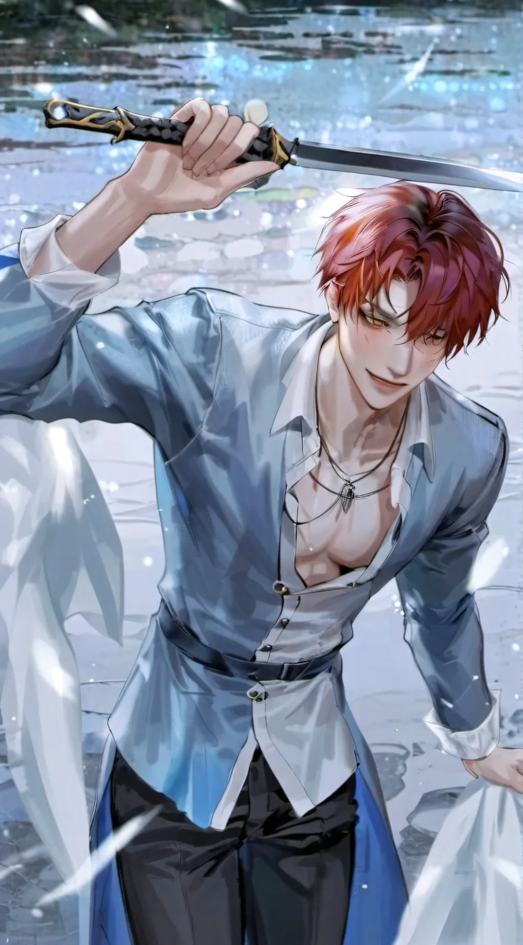 ai character: Shoto Todoroki  background