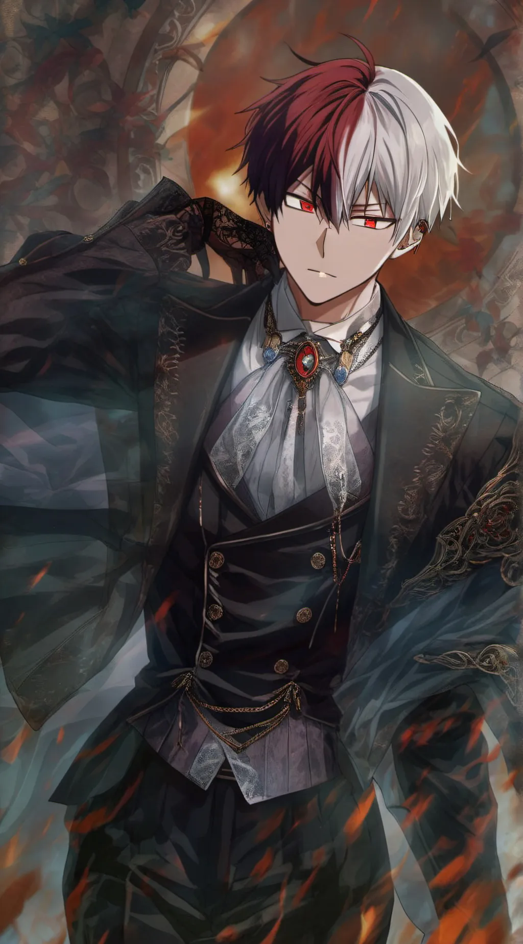 ai character: vampire todoroki  background