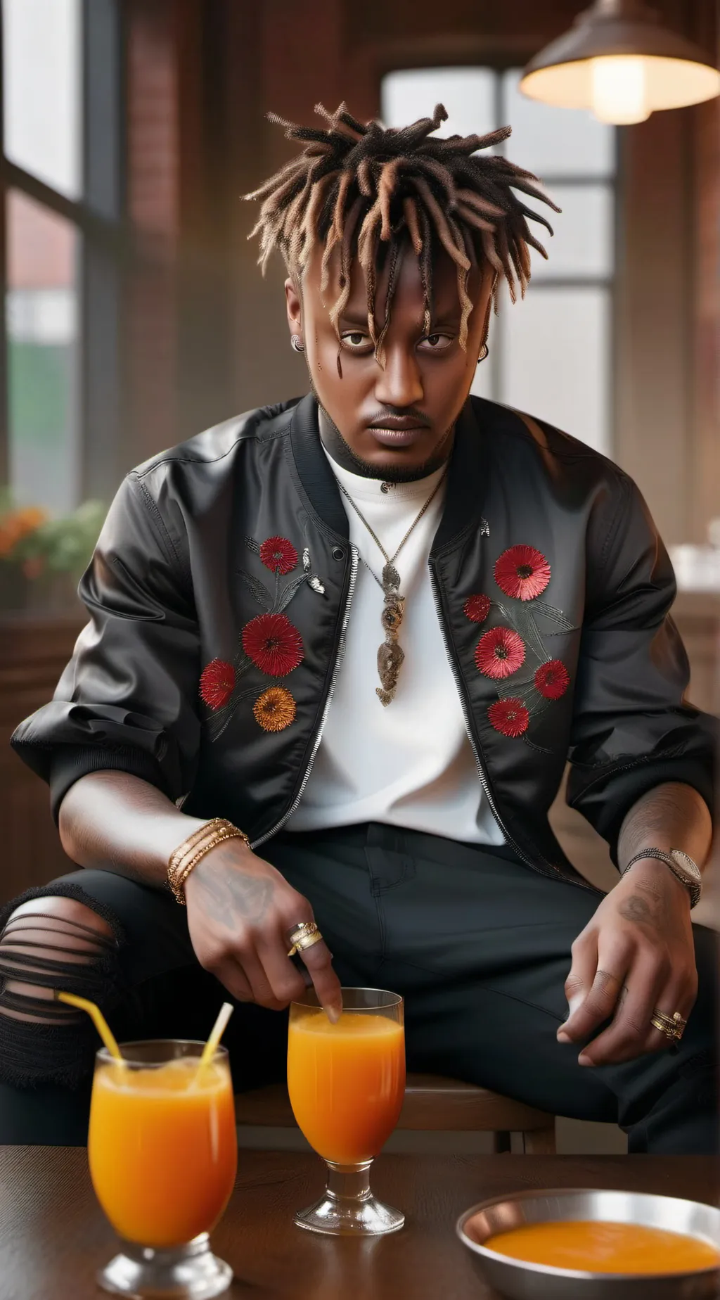 ai character: Juice wrld background