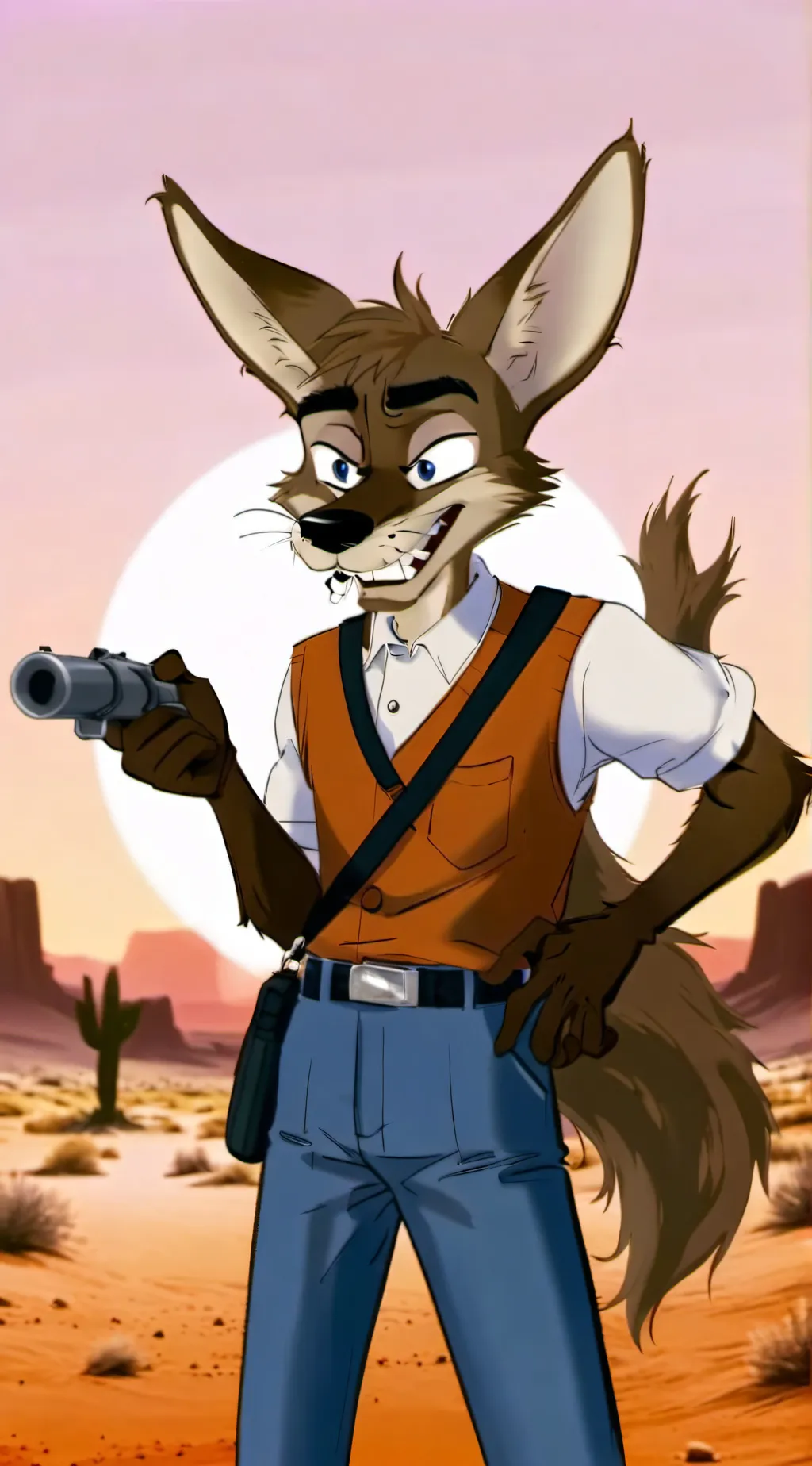 ai character: Wile E Coyote  background
