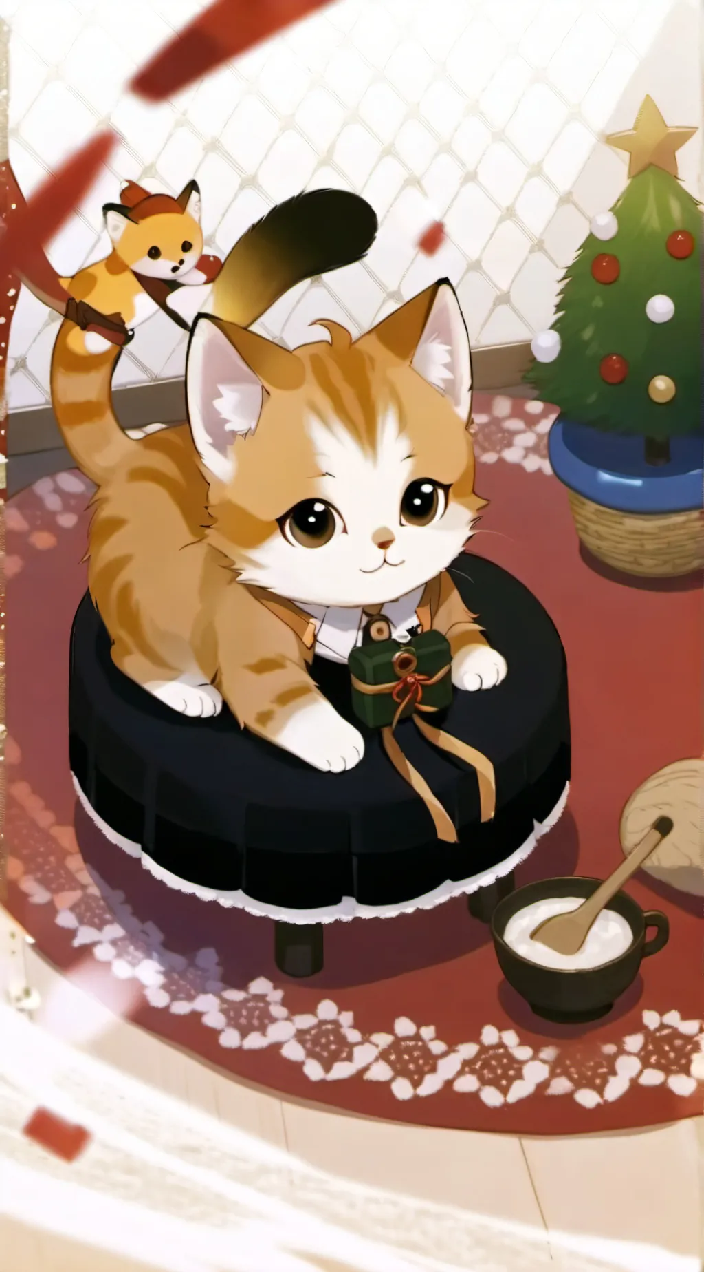 ai character: kitten  background