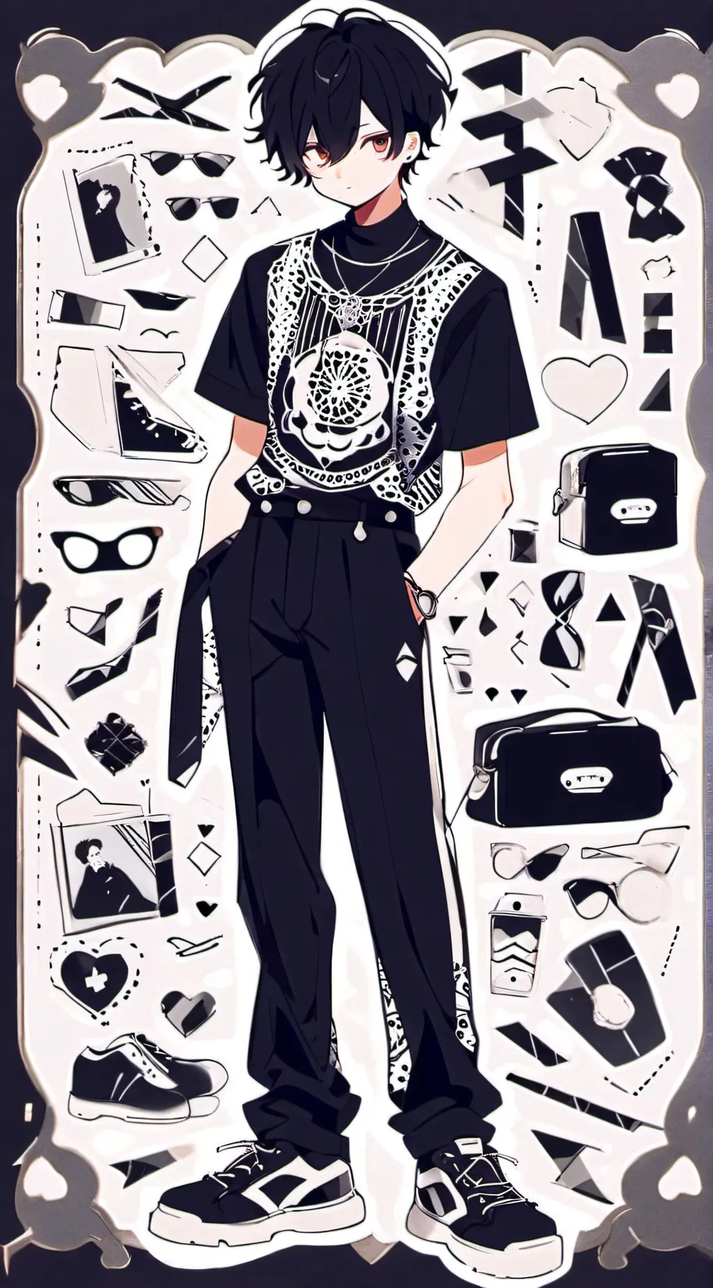 ai character: Neather🖤🩶🤍 background