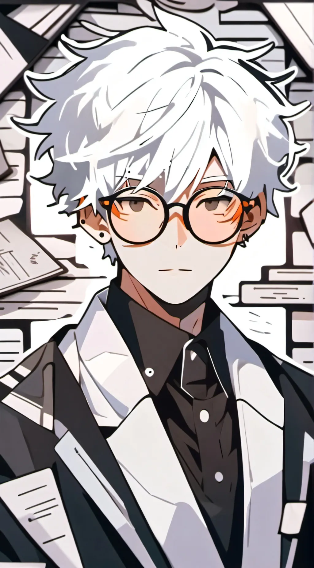 ai character: °• hiraki •° background