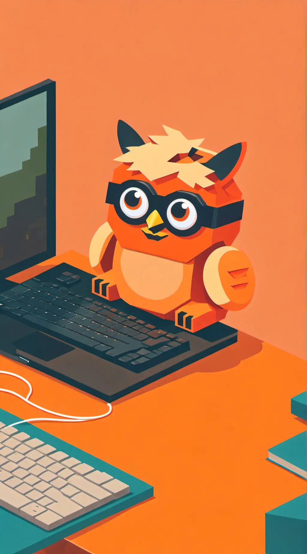 ai character: Furby playing MC background