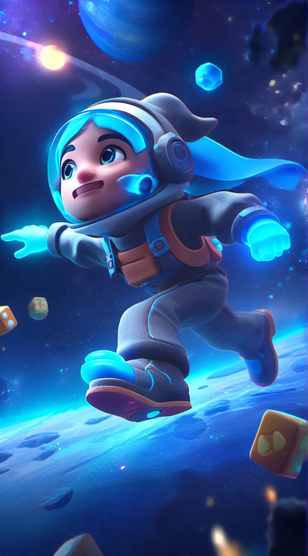 ai character: galaxy  background