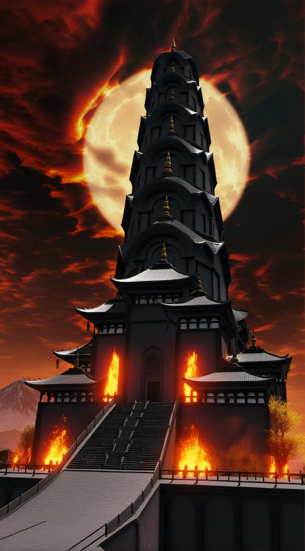 ai character: Lucifer'sSunCastle background