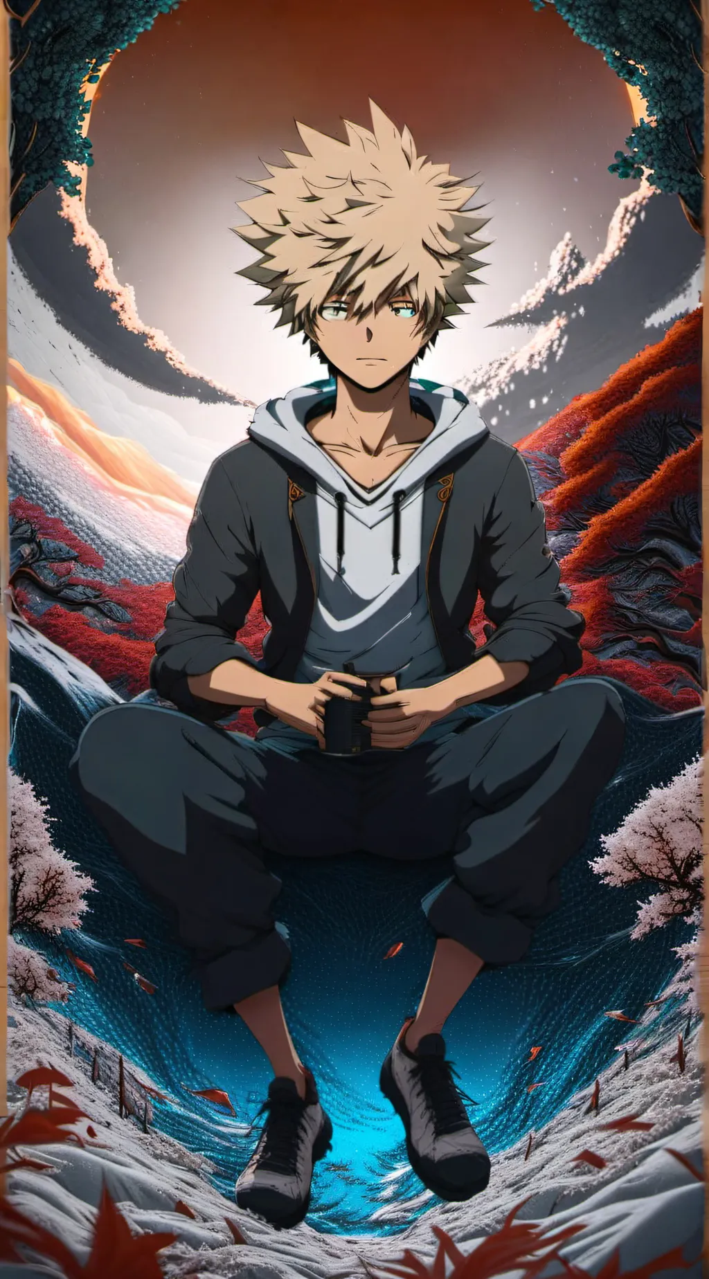 ai character: MHA Bakugo background