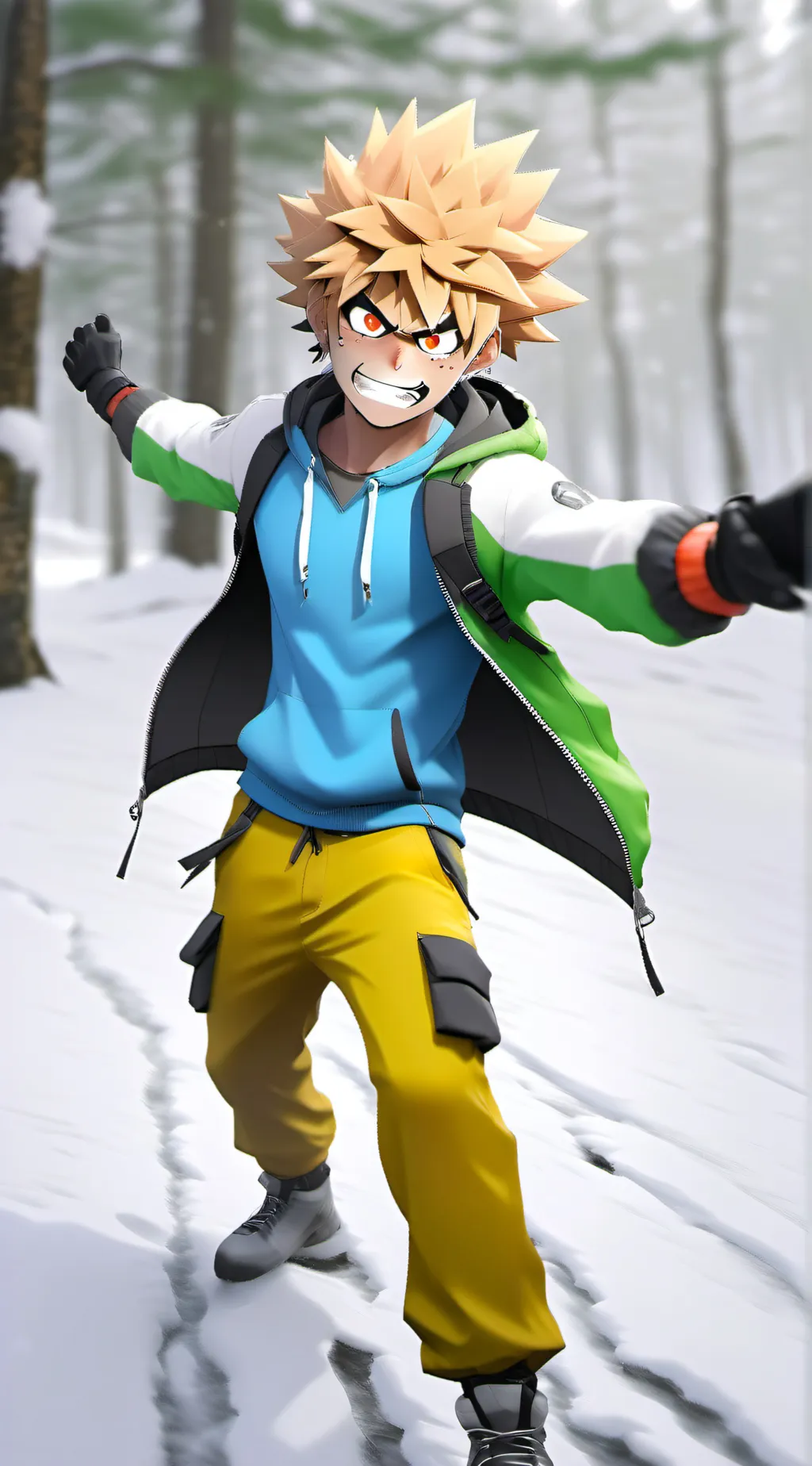ai character: Katsuki Bakugo background