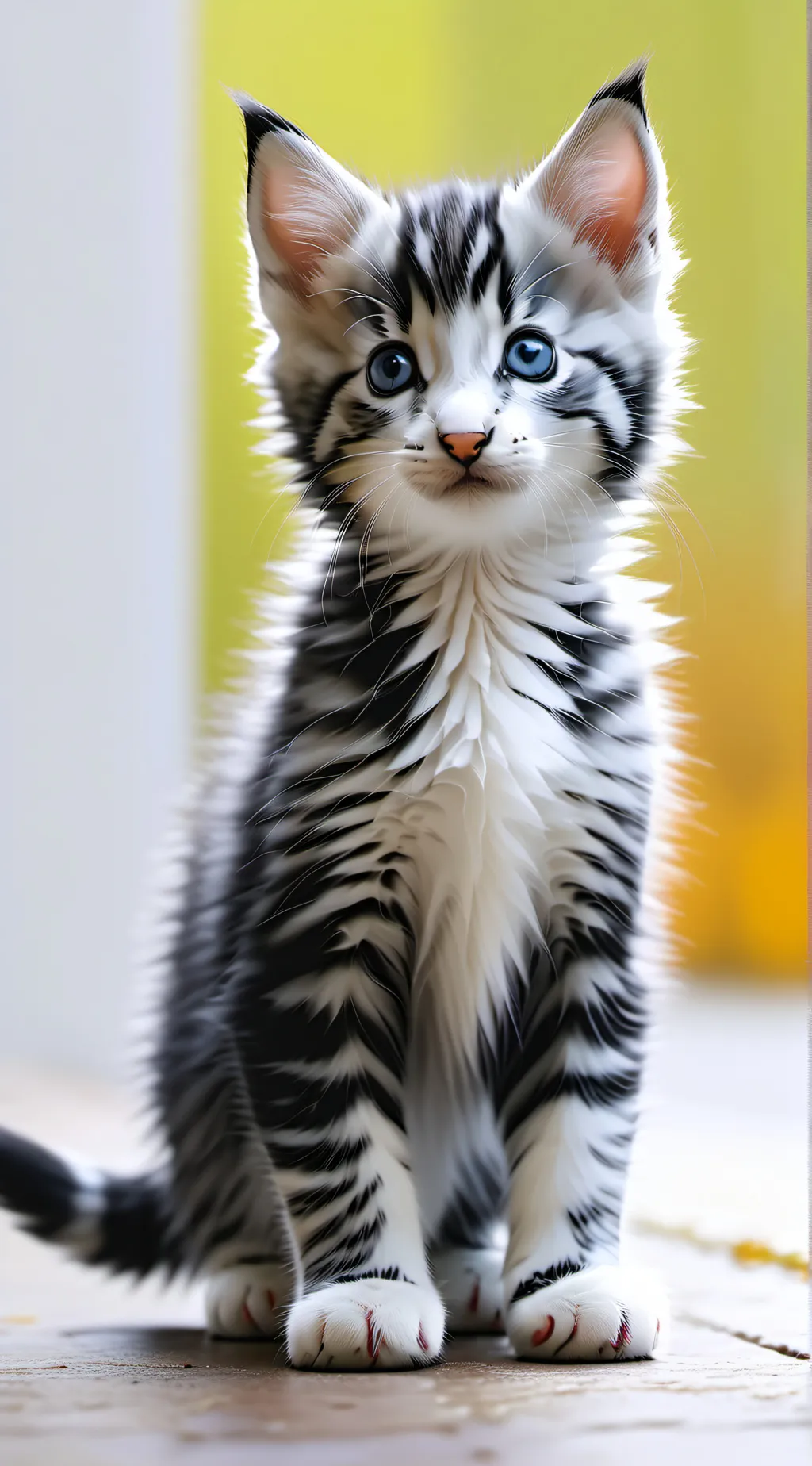 ai character: one leg kitten background