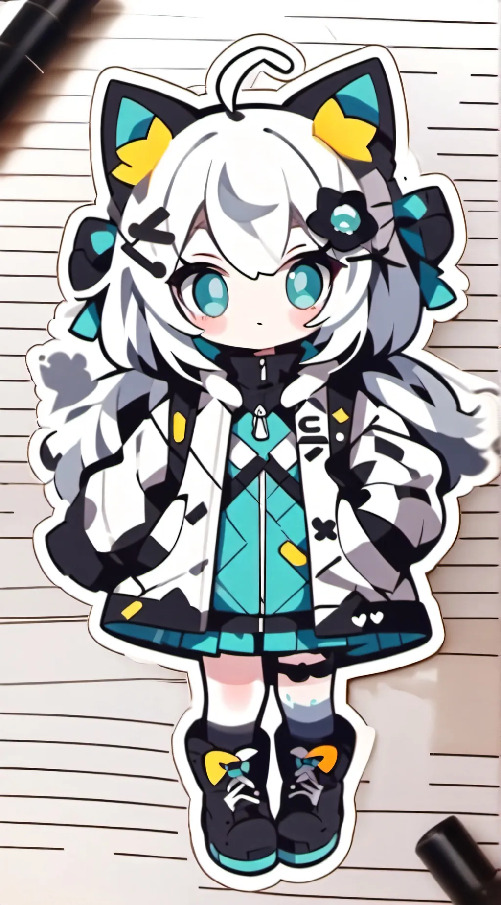 ai character: plushie  background