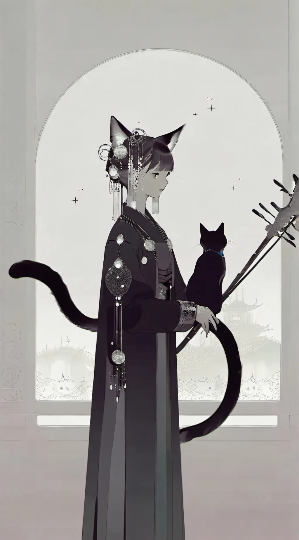 ai character: Miss circle cat✨ background