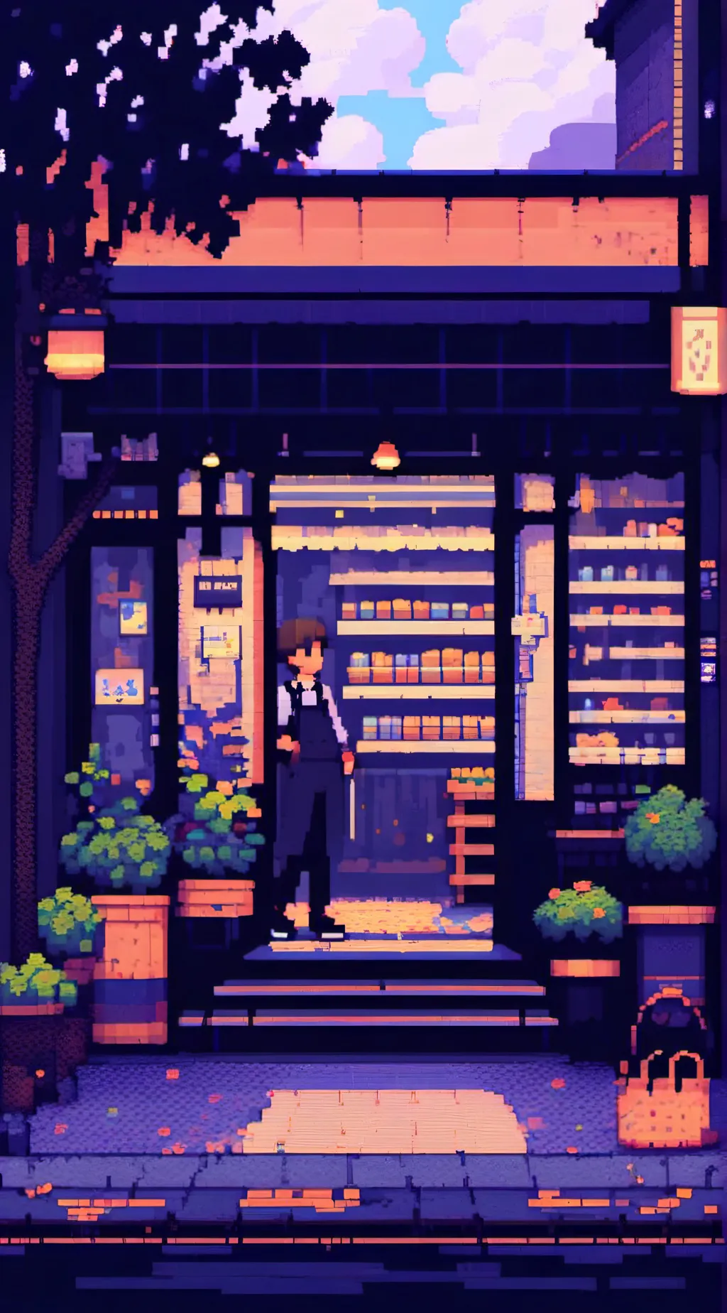 ai character: Hybrid store background