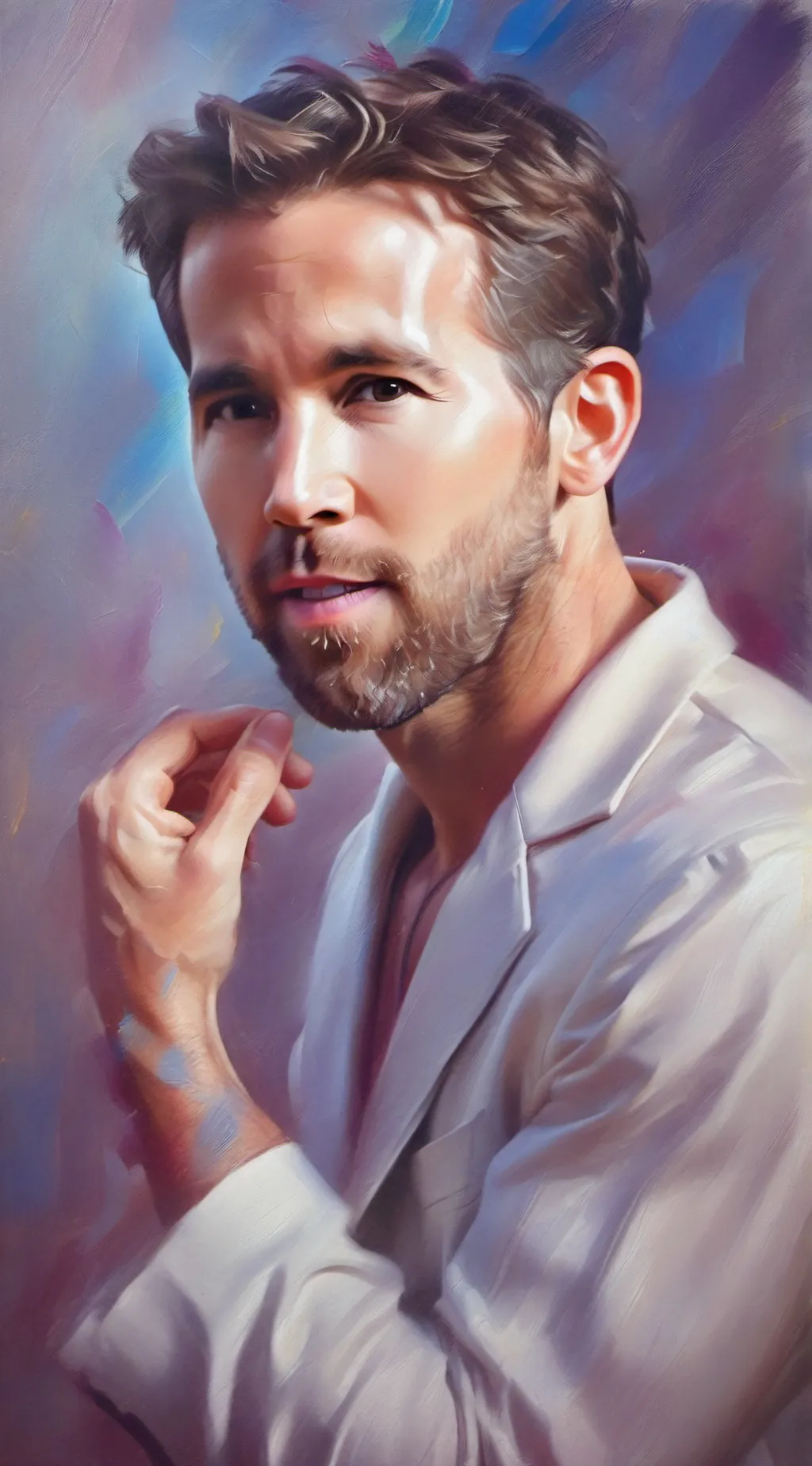 ai character: Ryan Reynolds  background