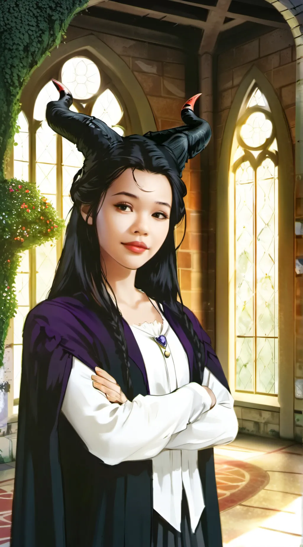 ai character: Maleficent and Mal background