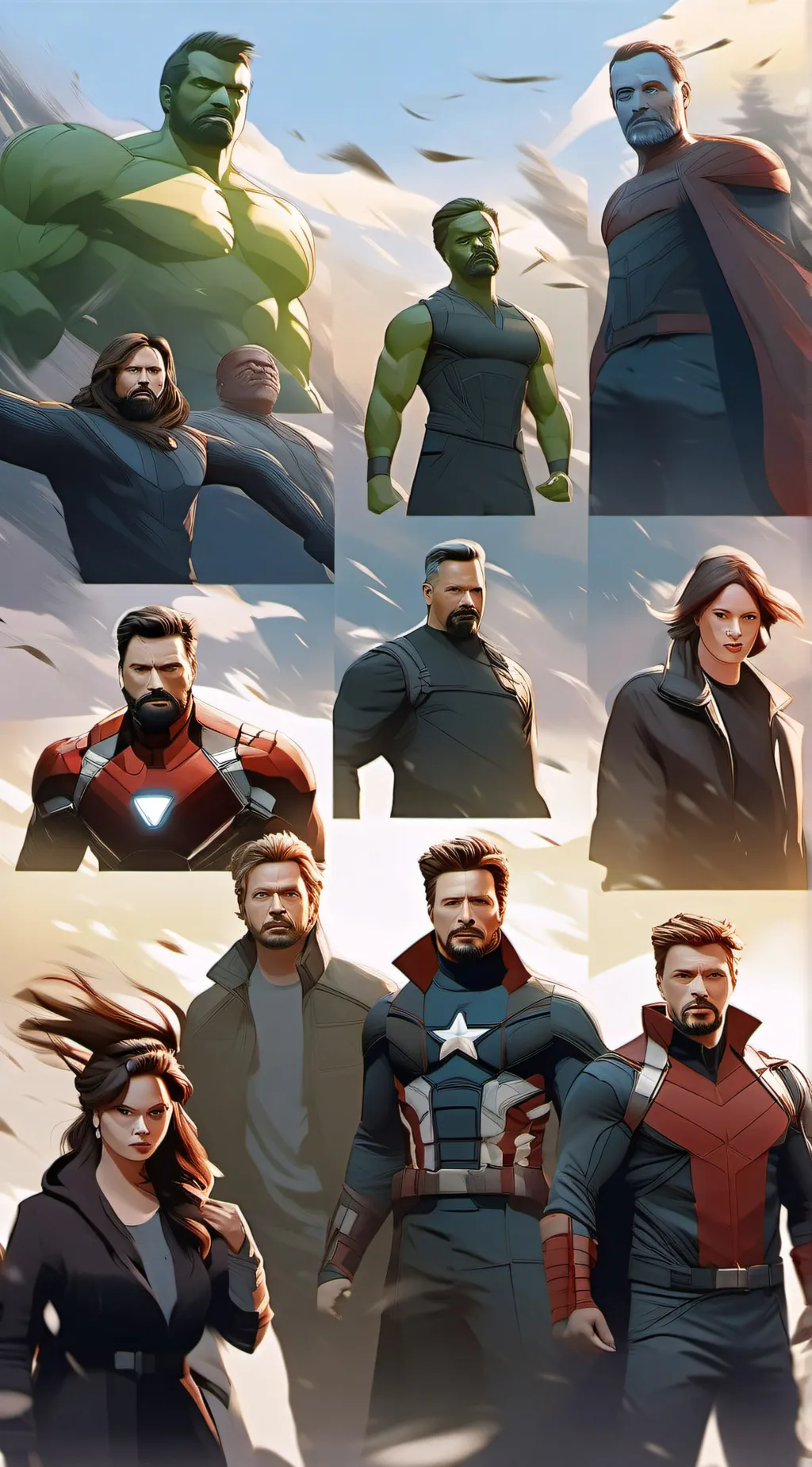 ai character: Avengers- return  background