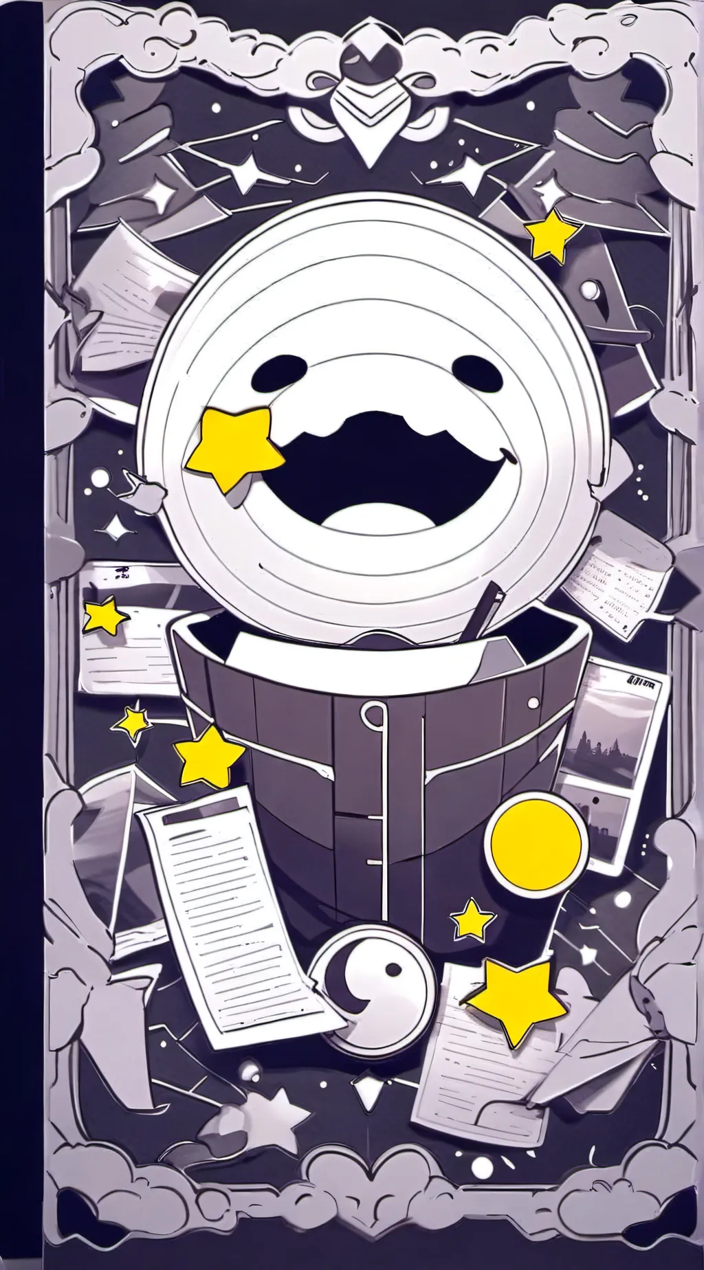 ai character: Paper. background