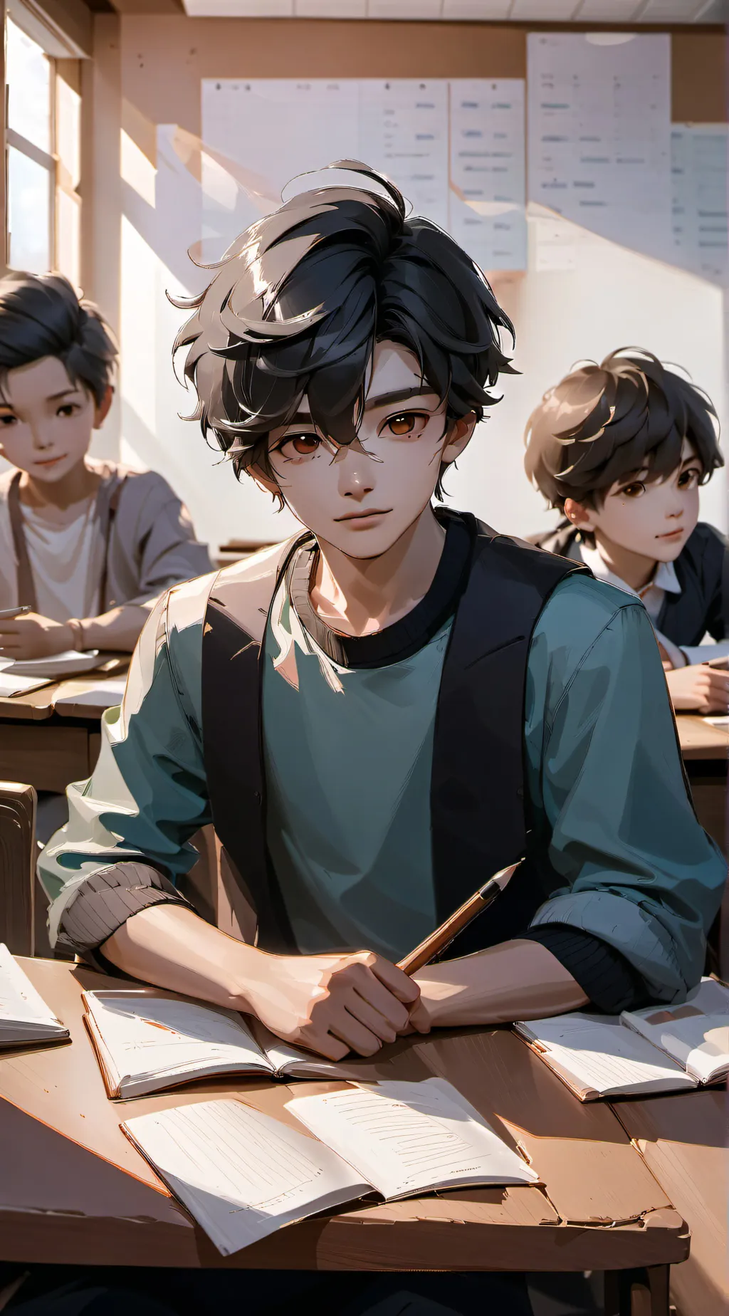 ai character: Scuola per soli ragazzi background