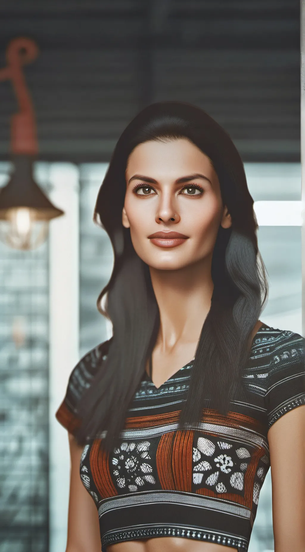 ai character: MISS.GIRAFFE NECK background