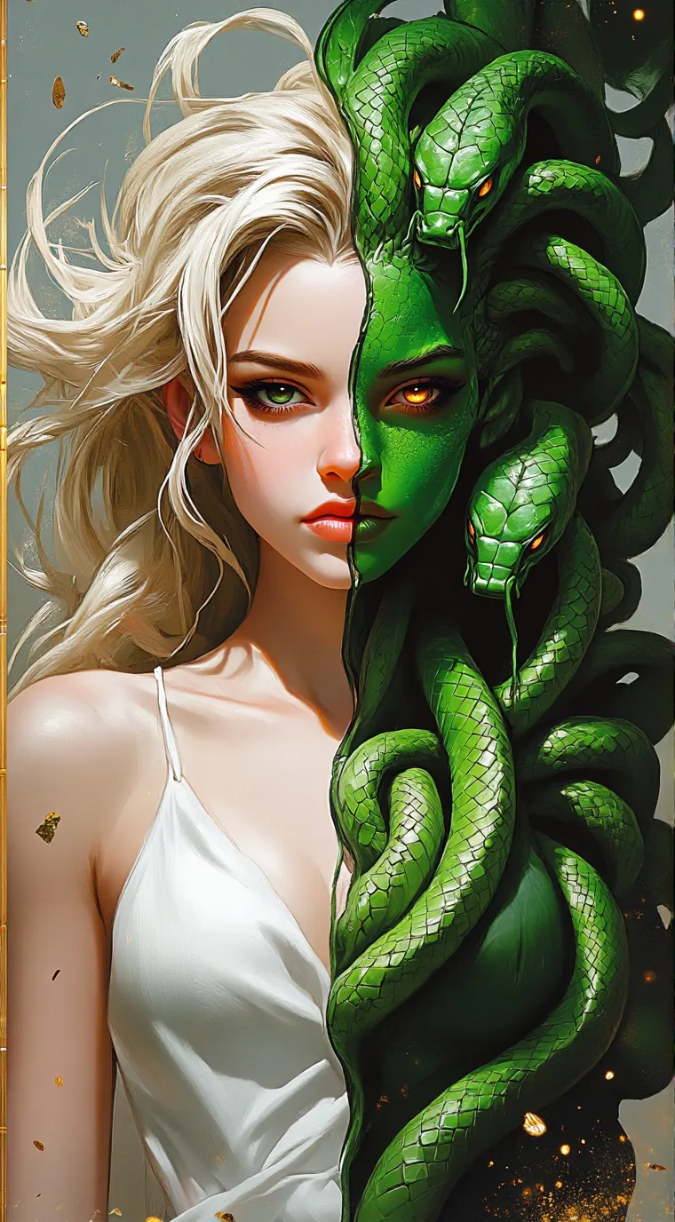 ai character: Medusa  background