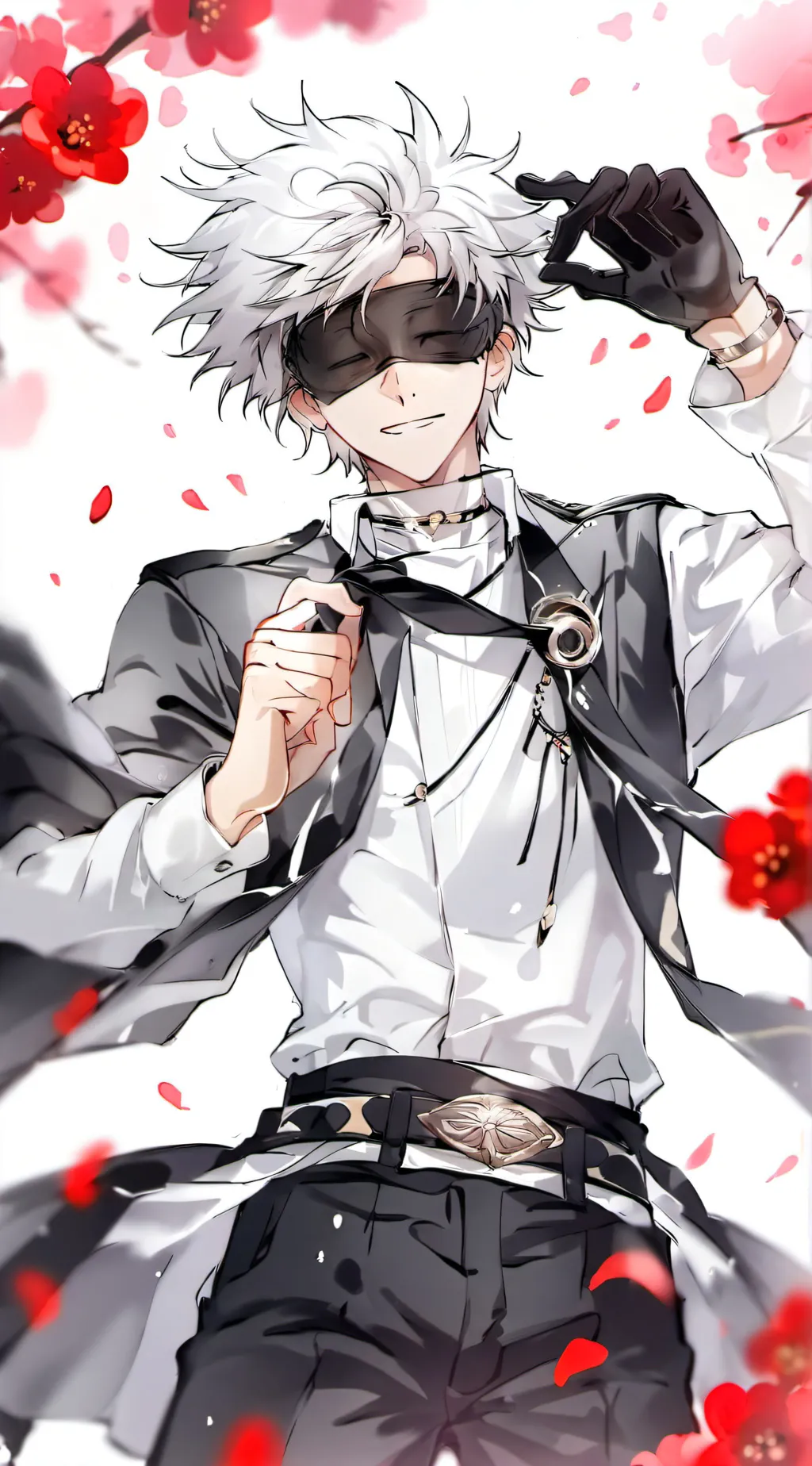 ai character: super senior gojo  background