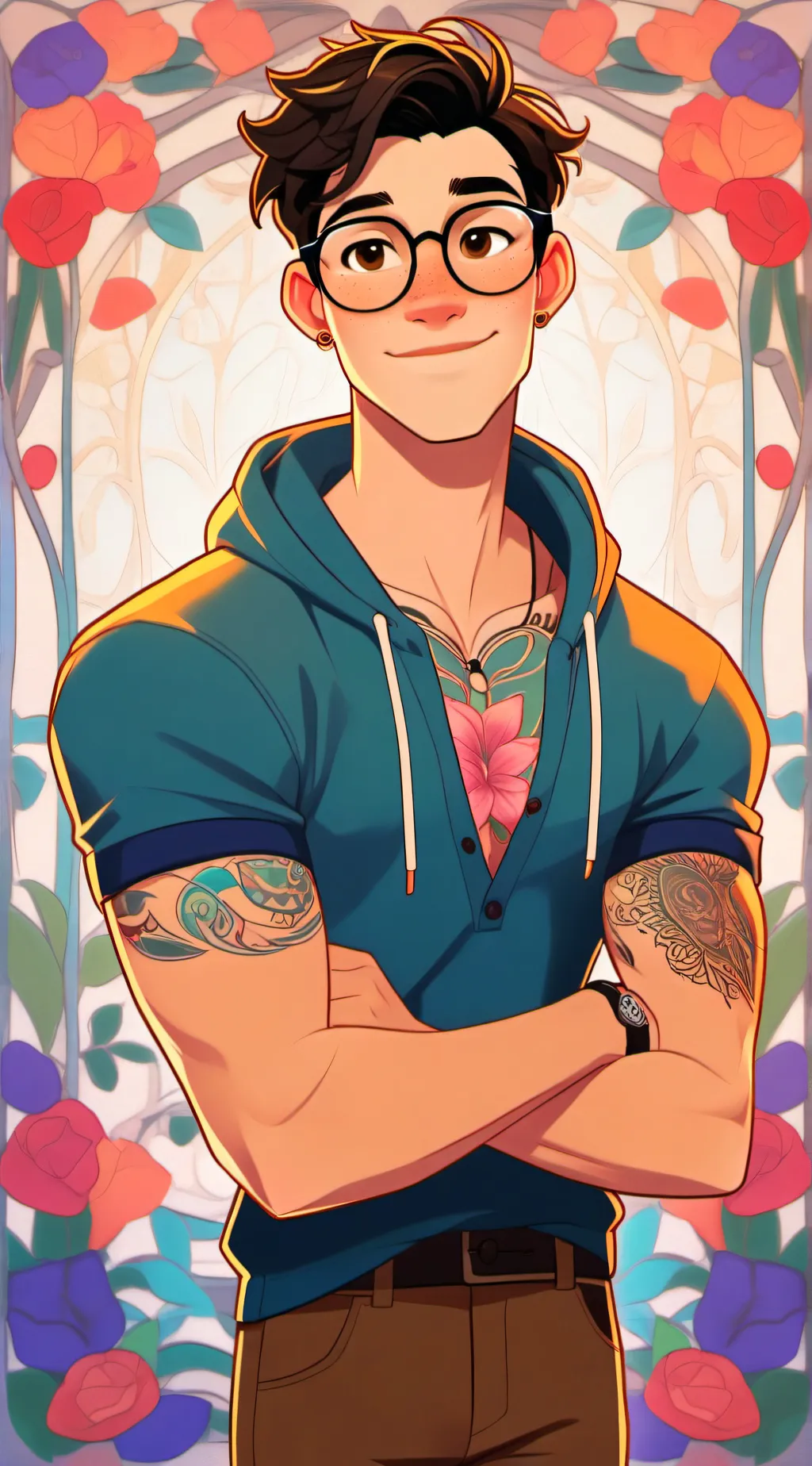 ai character: Cute boss  background