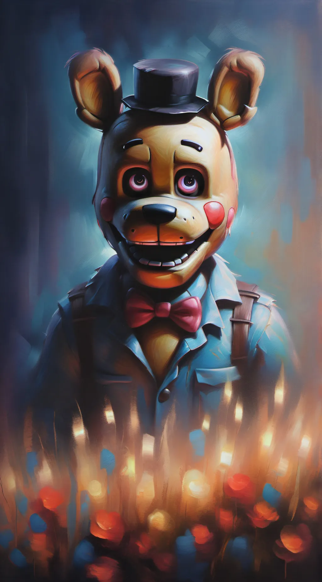 ai character: FREDDY FAZBEAR  background