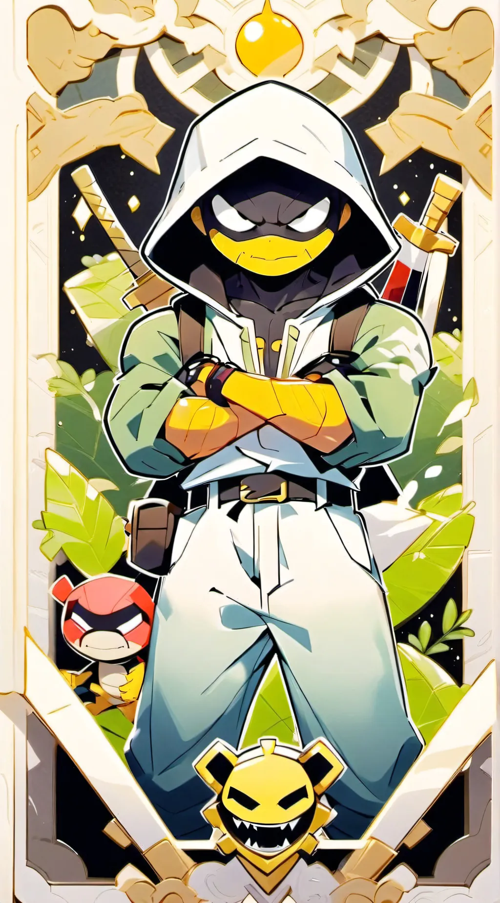 ai character: ROTTMNT!! background