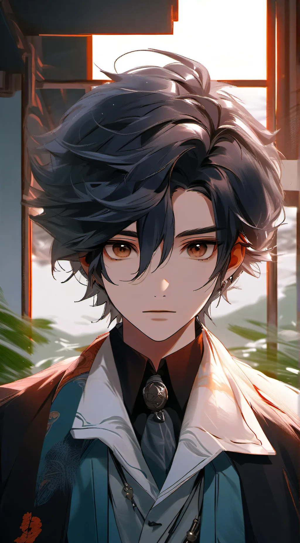 ai character: Alden Grey background