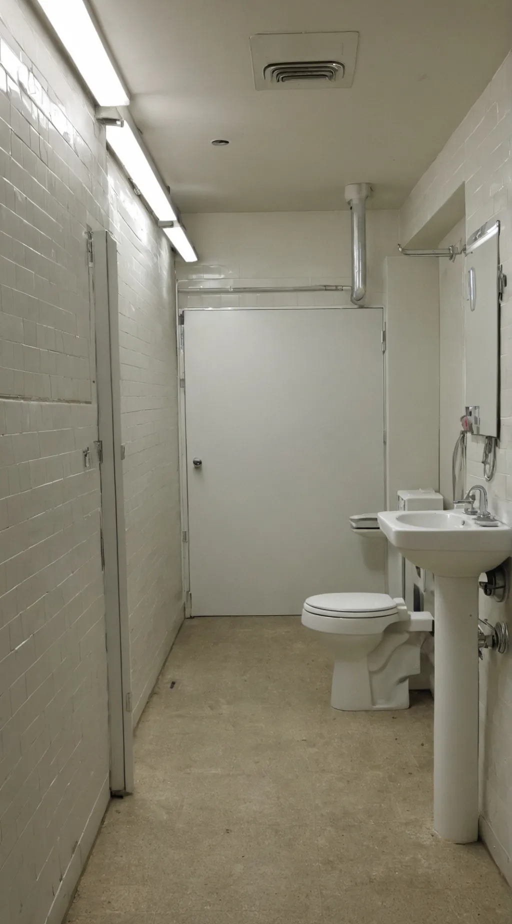 ai character: Public Bathroom background