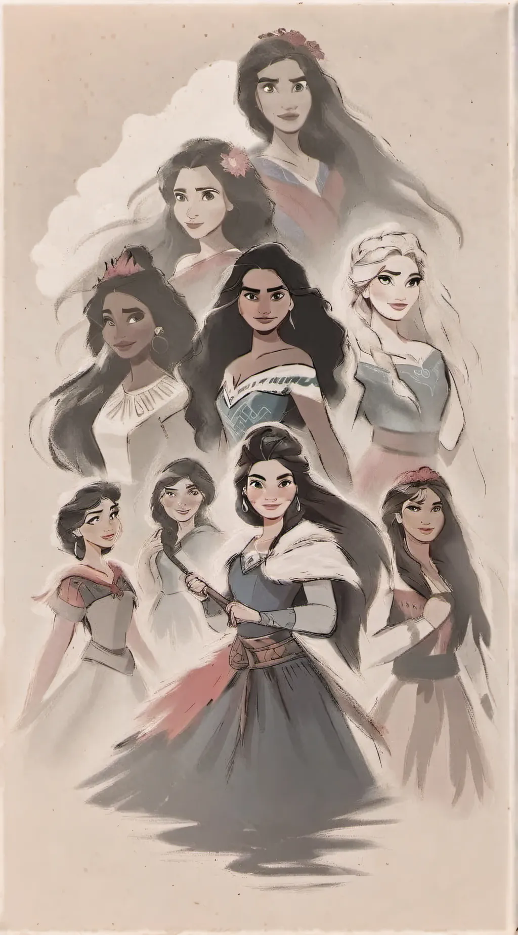 ai character: Disney princess background