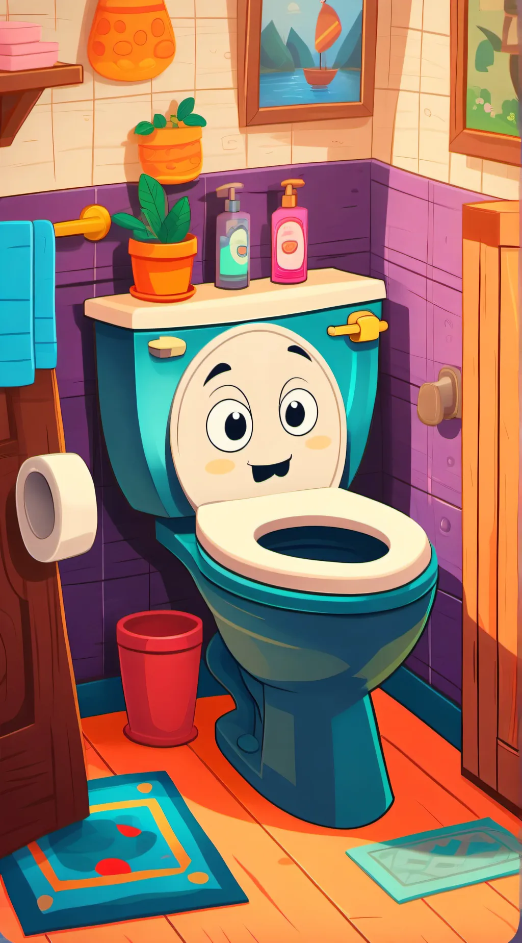 ai character: Sentient toilet  background