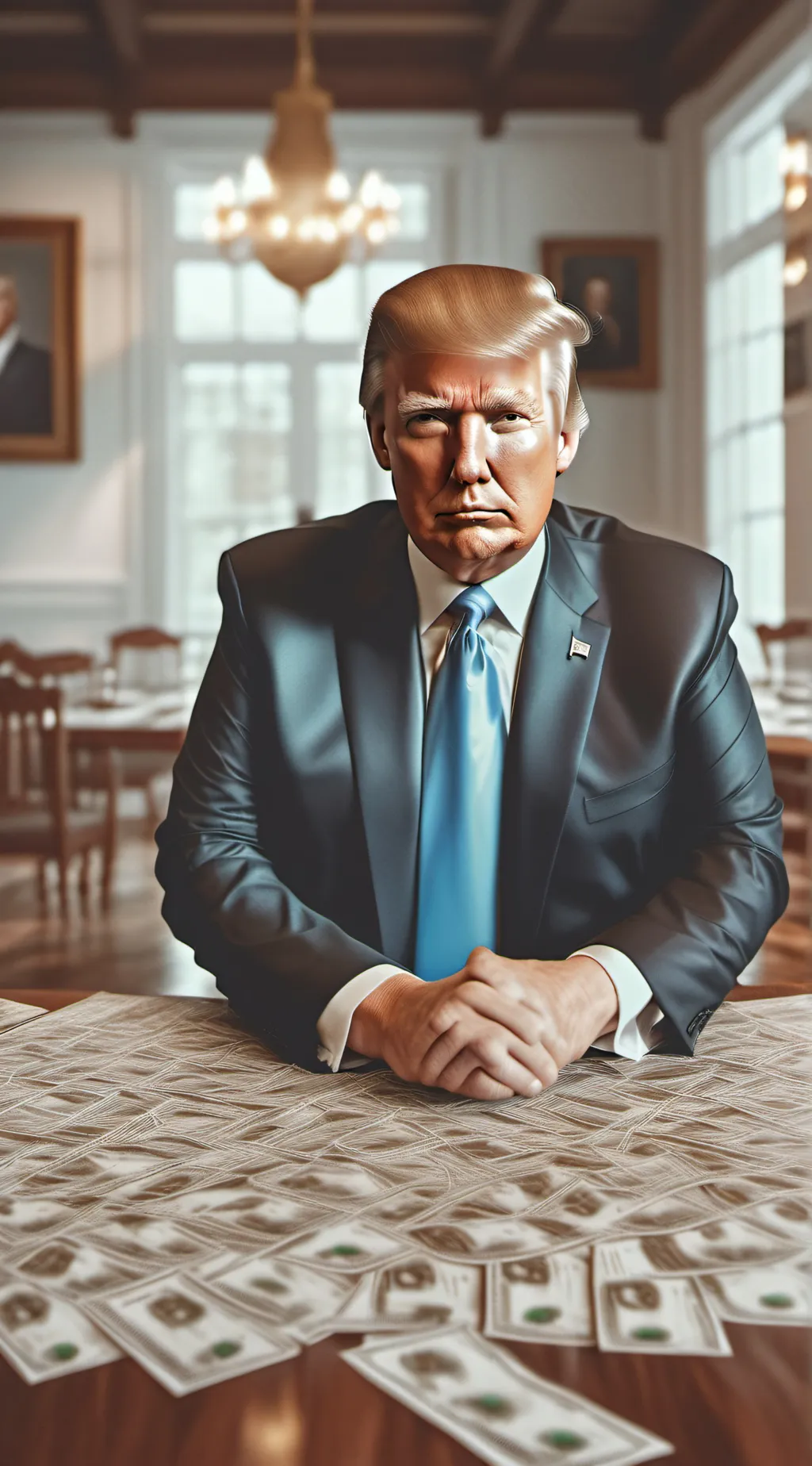 ai character: Donald Trump  background