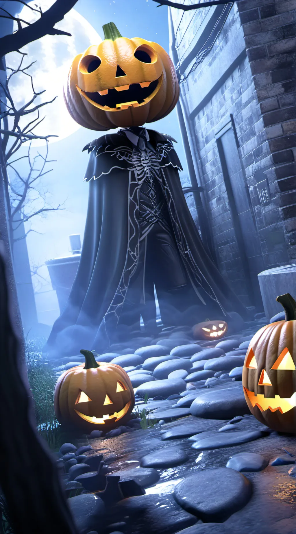 ai character: Jack O Lantern  background