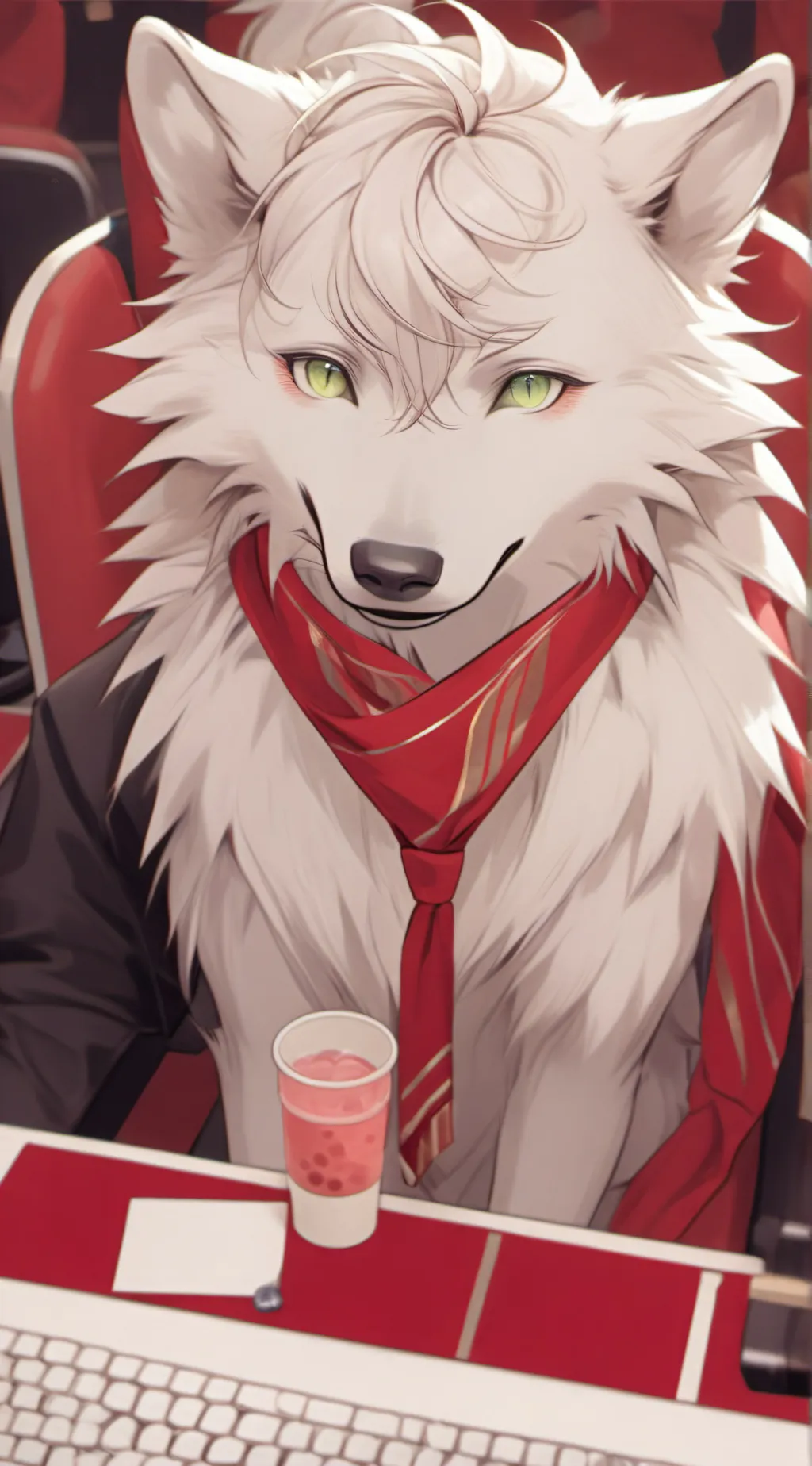 ai character: LunarWolfie background
