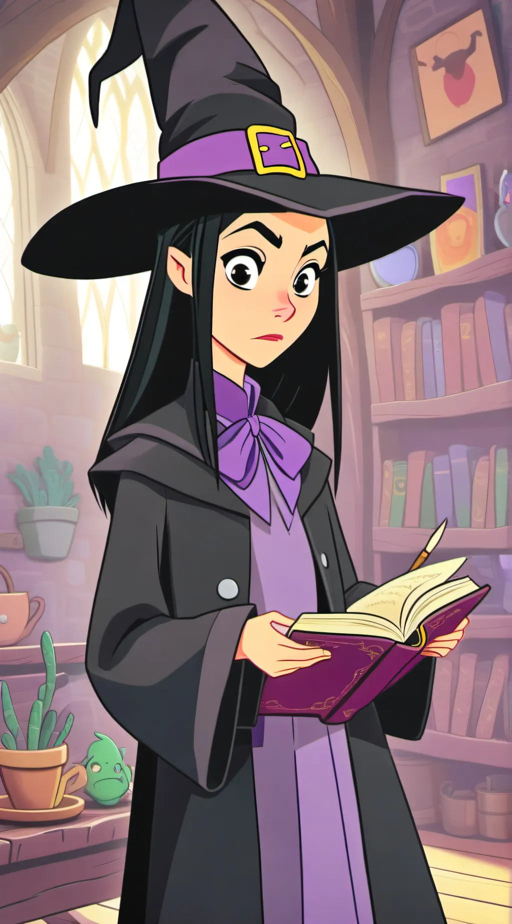 ai character: Hecate  Hardbroom  background