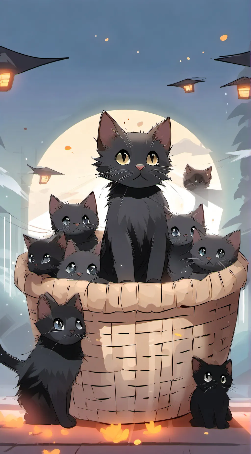 ai character: ~Black kittens~ background